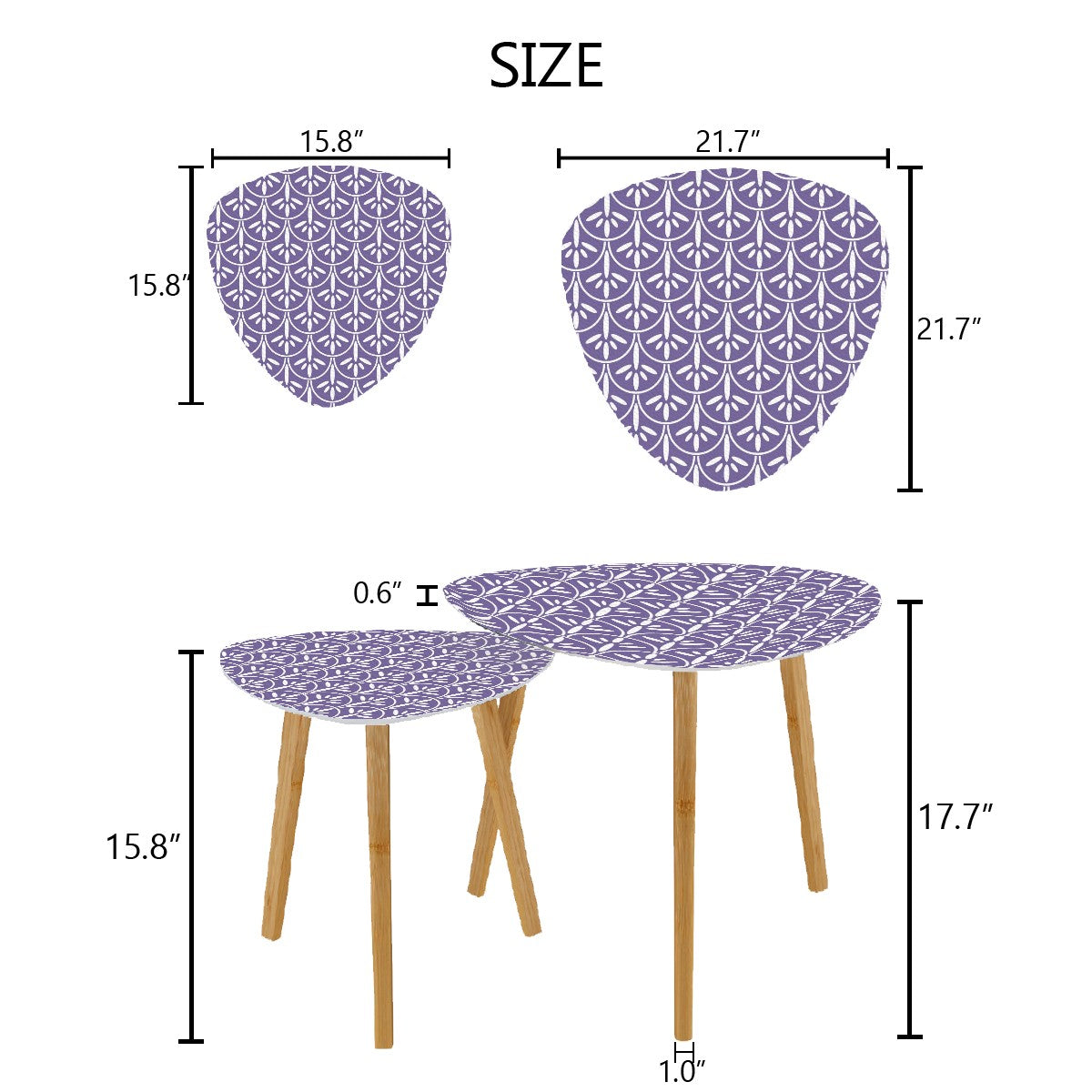 Mid Century Modern Nesting Tables Lavendar Purple And White | Stylish Art Deco MCM End Tables - Mid Century Modern Gal
