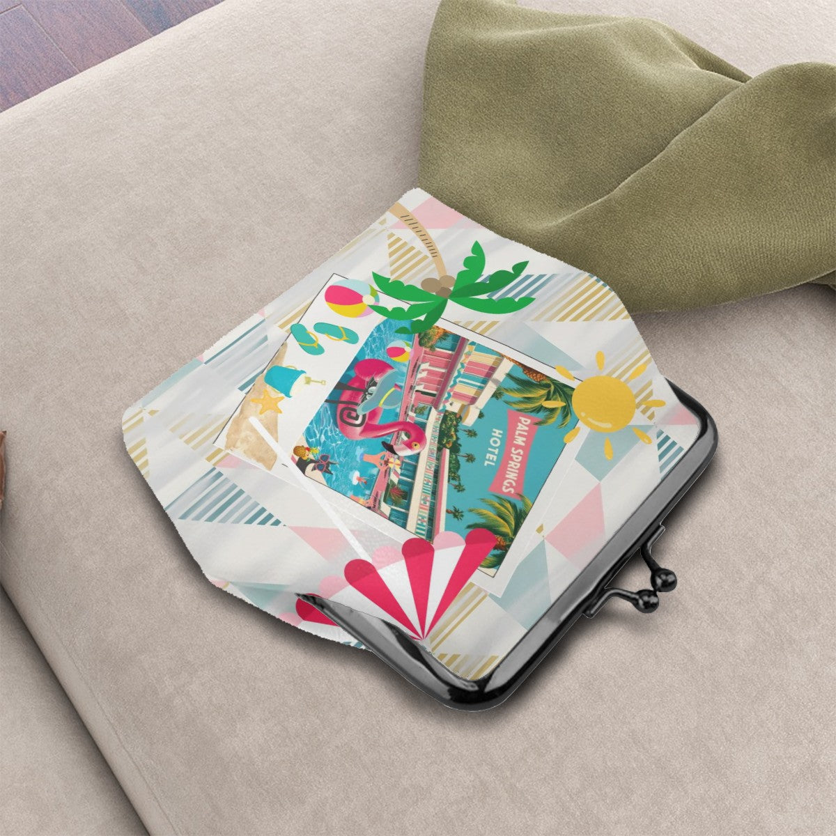 Old Palm Springs Hotel Retro Summer Vibes, Atomic Cats Mid Mod Coin Purse - Mid Century Modern Gal