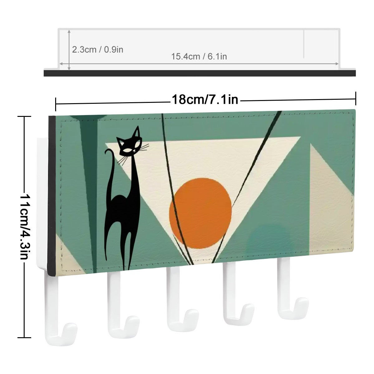 Mid Century Modern Key Holder Wall Mount, Atomic Kitschy Cat Retro Design - Mid Century Modern Gal