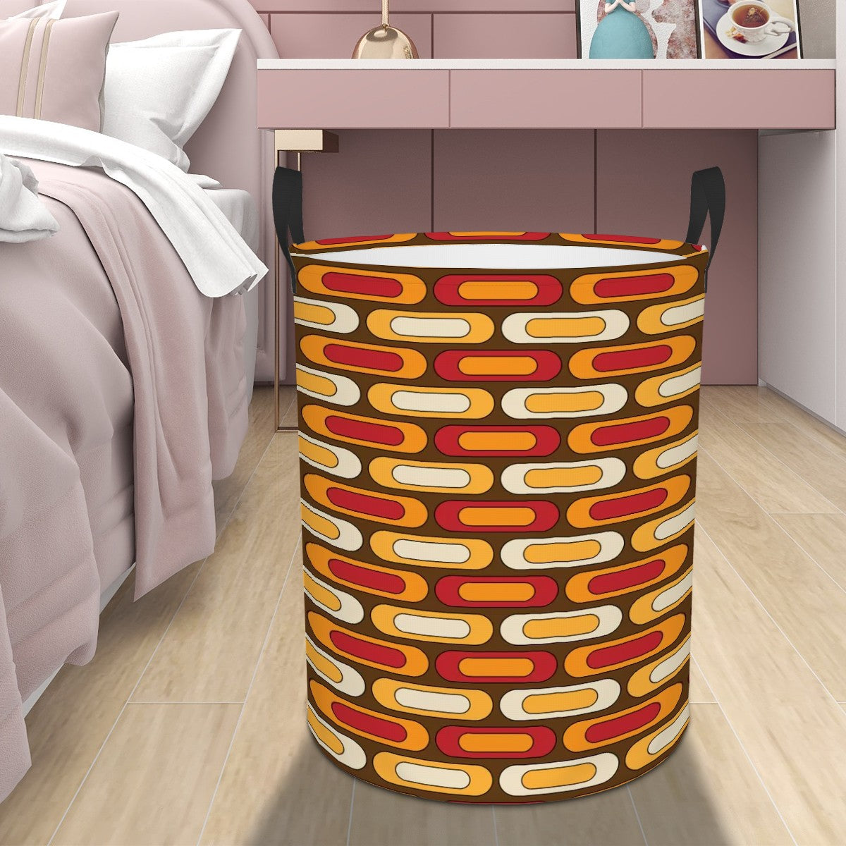 Mid Century Modern Storage Solution, Organization For Laundry, Closet, Office, Livingroom Circular Laundry Basket - Mid Century Modern Gal