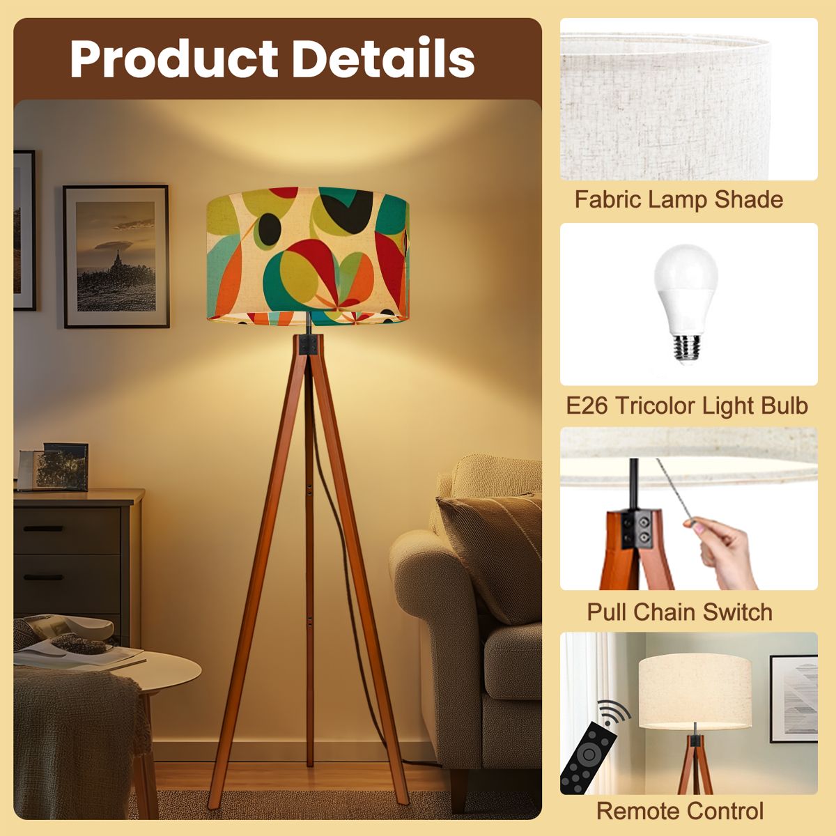 Tripod Floor Lamp (Made in USA) - Mid Century Modern Gal