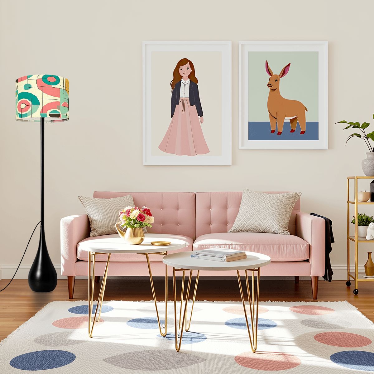 Mid Century Modern Bauhaus Geometric Designed, Teardrop Shaped Floor Lamp - Mid Century Modern Gal