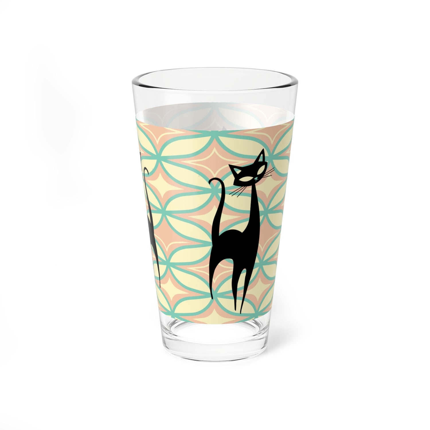 Atomic Cat Mid Century Modern Pink, Mint, Mid Century Modern Barware - Mid Century Modern Gal