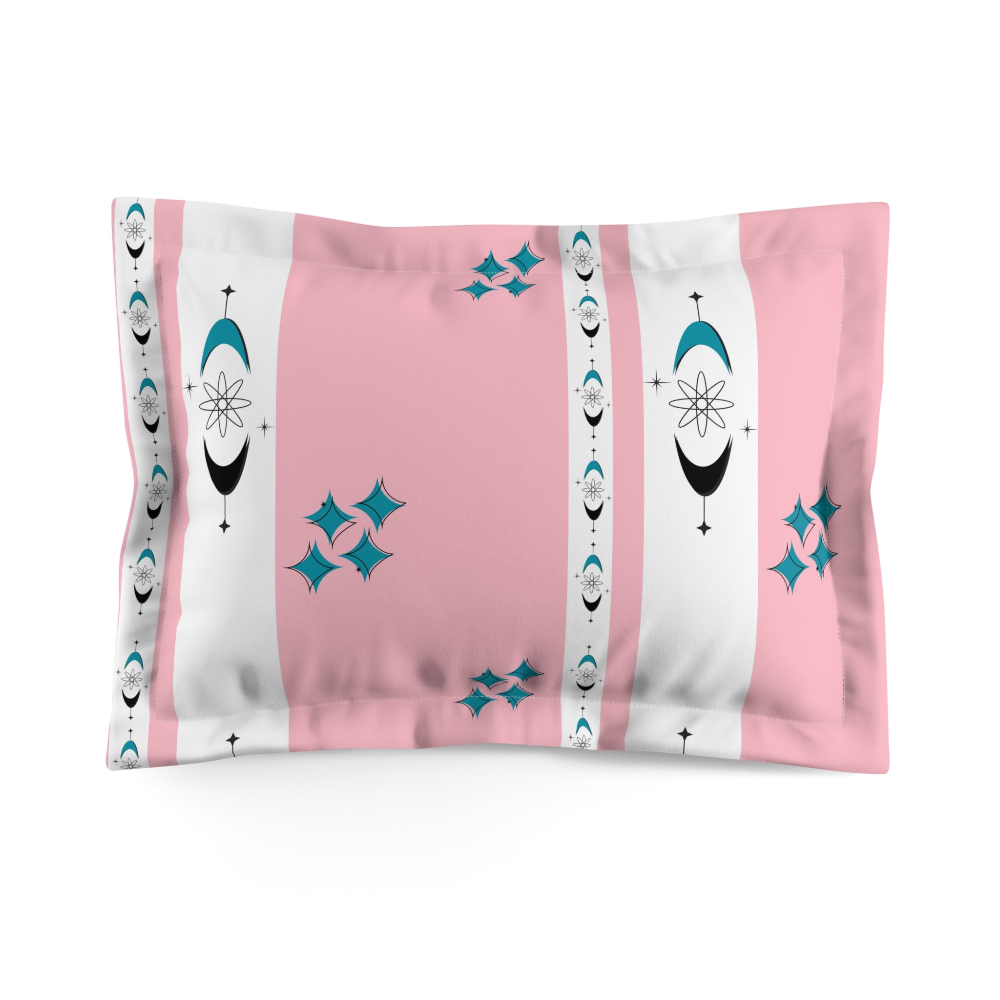 Atomic 50s Pink Mid Century Moder Pillow Sham - Stylish Comfort for Cozy Bedrooms - Mid Century Modern Gal