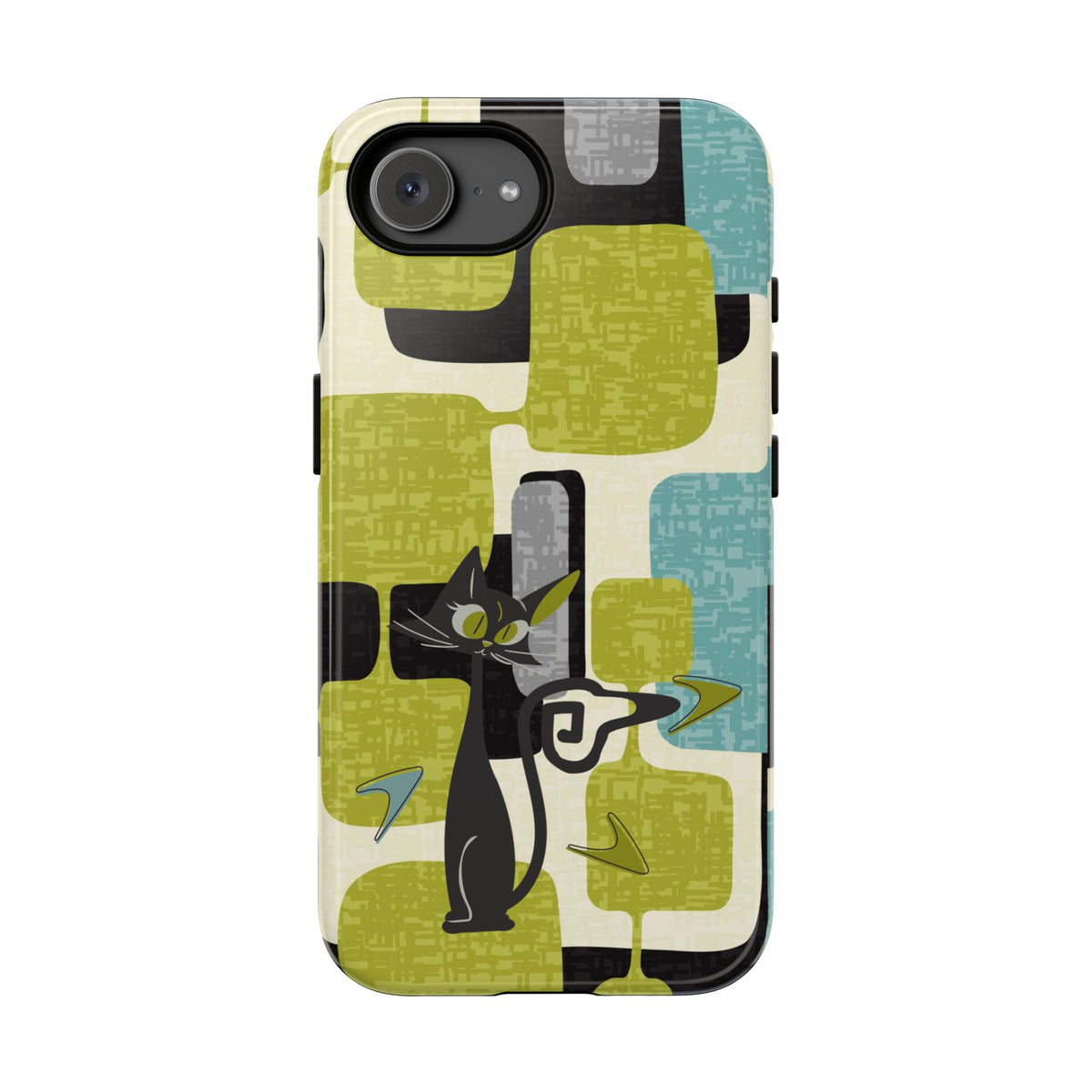 Mid Century Modern Geometric Kitschy Cat, Boomerang Retro Smart Phone Tough Cases