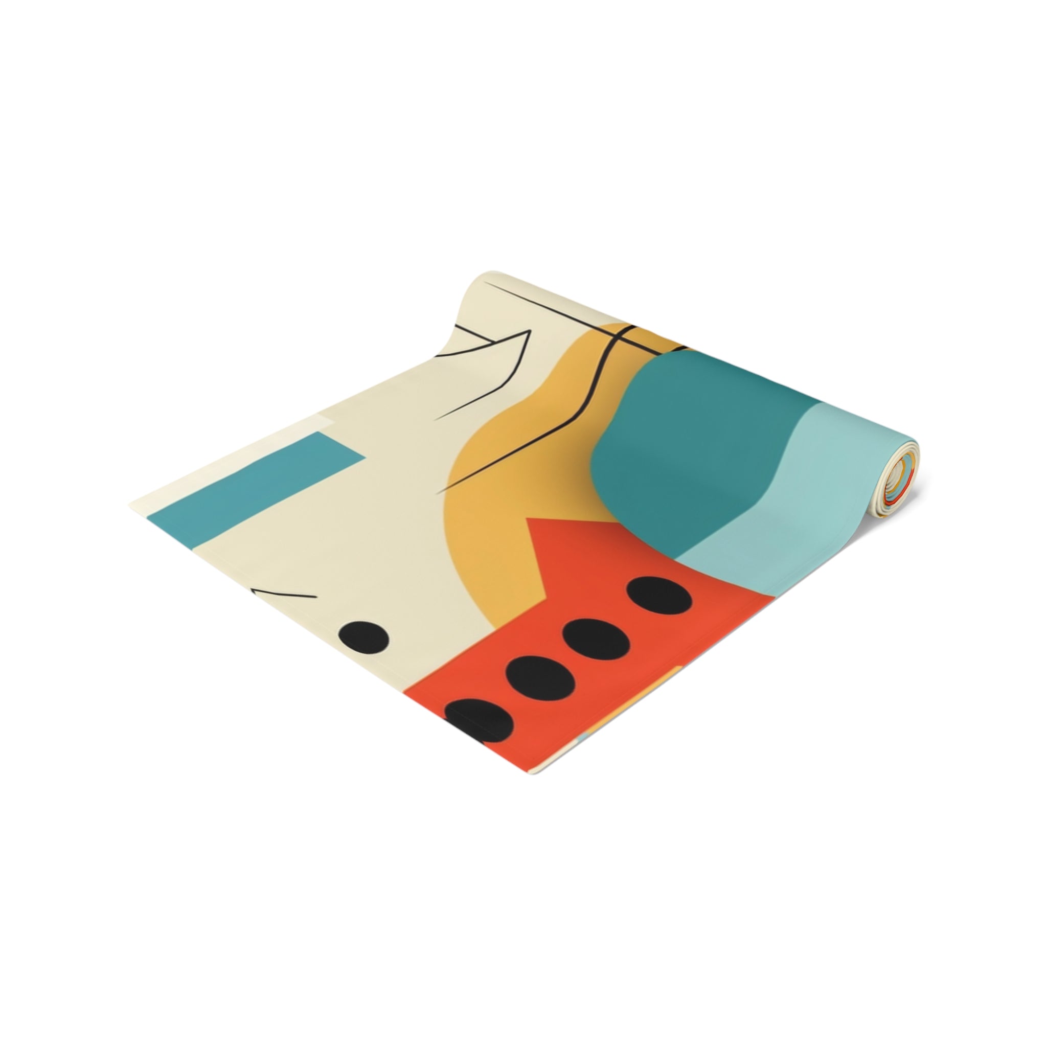 Modern Bauhaus Geometric Designed Table Runner - Mid Century Modern Gal