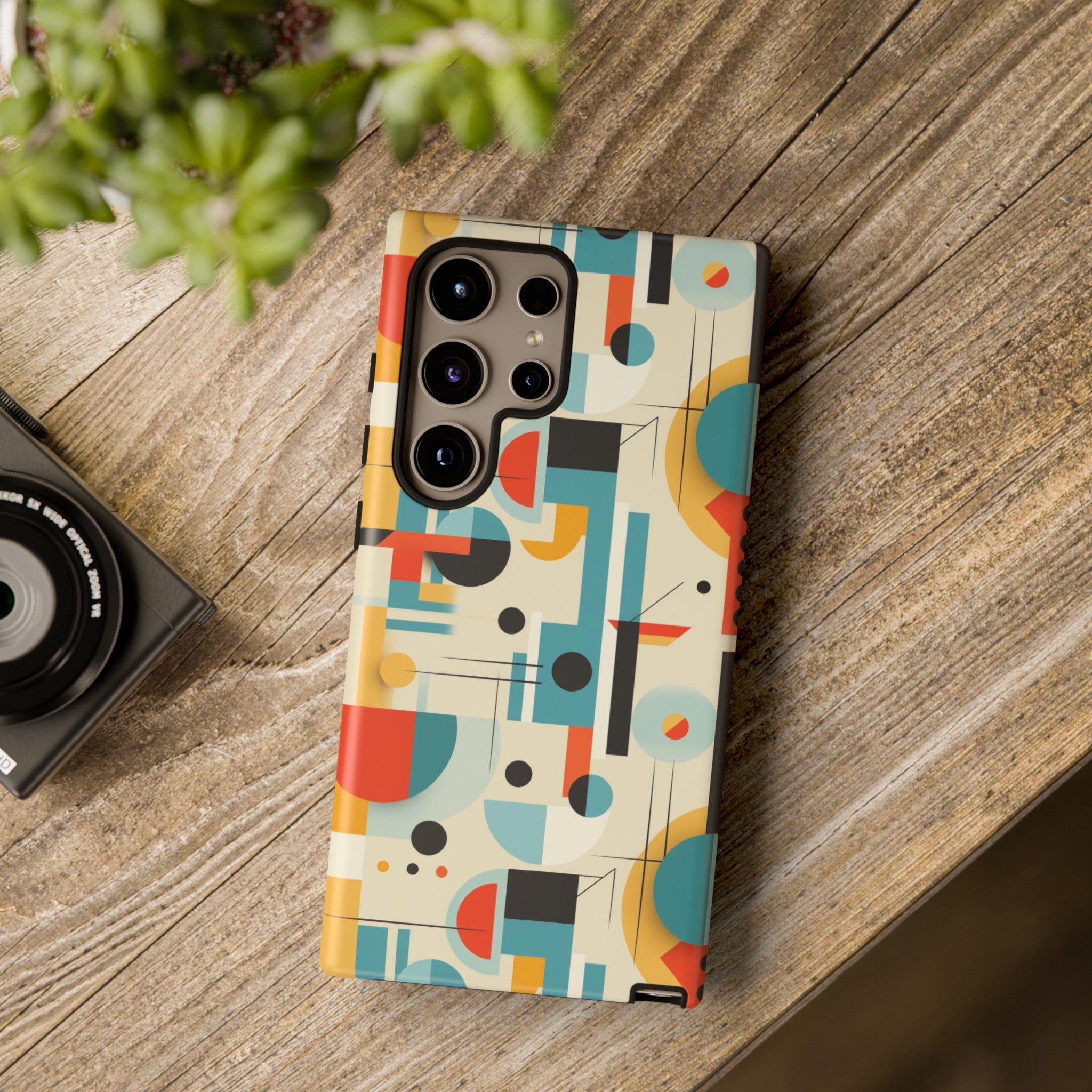 Bauhaus Designed Mid Mod Geometric Groovy Smart Phone, iPhone, Samsung Compatible Tough Cases