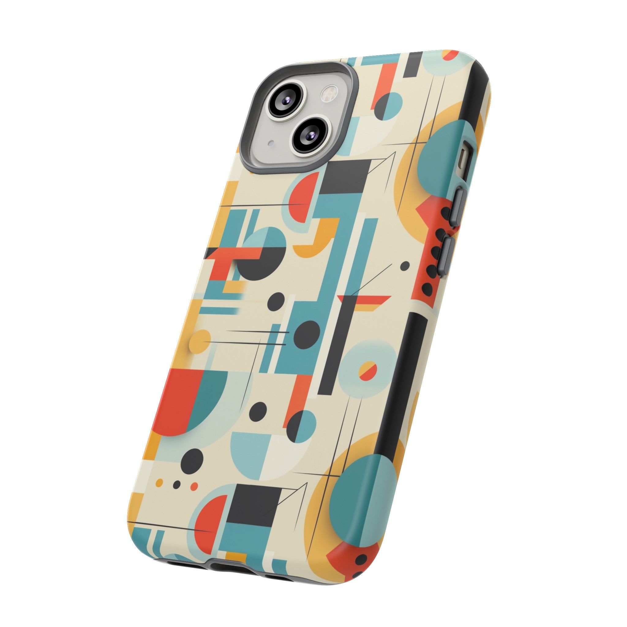 Bauhaus Designed Mid Mod Geometric Groovy Smart Phone, iPhone, Samsung Compatible Tough Cases