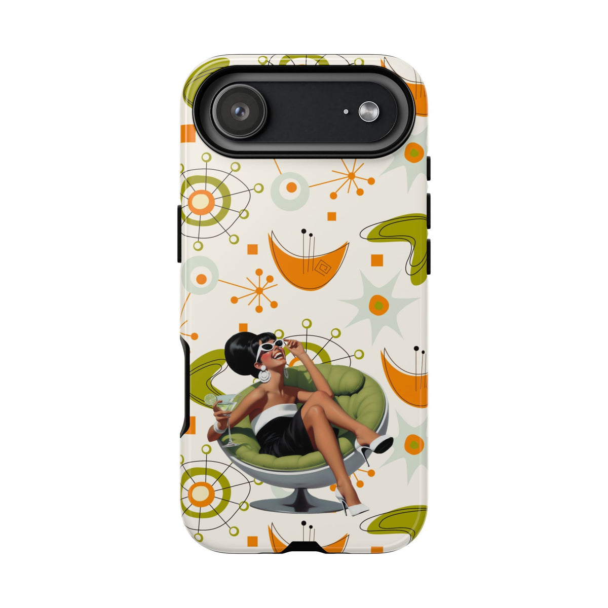 Mid Century Modern Atomic Starburst Mid Mod 60s Gal Retro Chic Tough Phone Case with Vintage Glamour Design