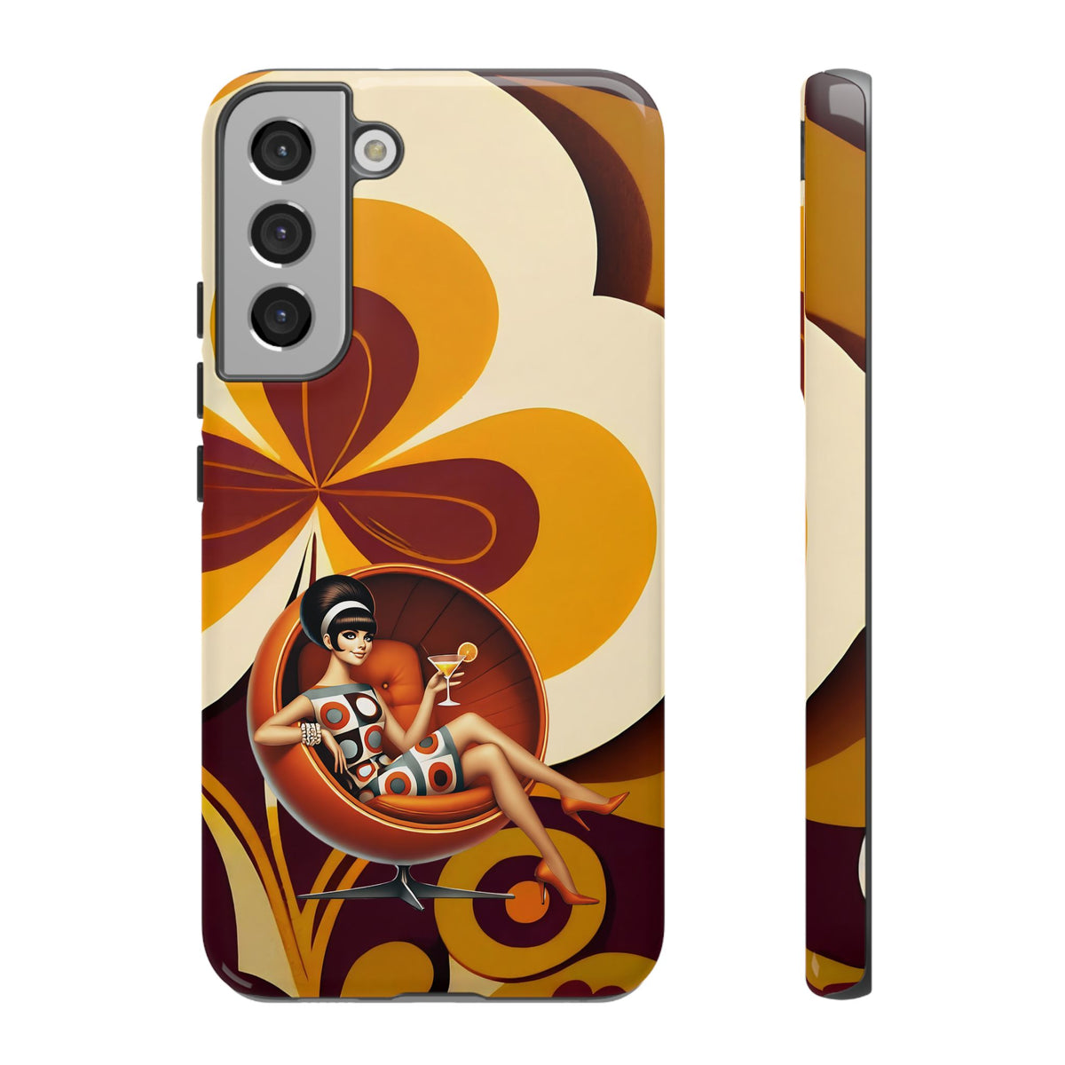 Groovy Mod 60s Retro Flower Power Phone Cases - Mid Century Modern Gal