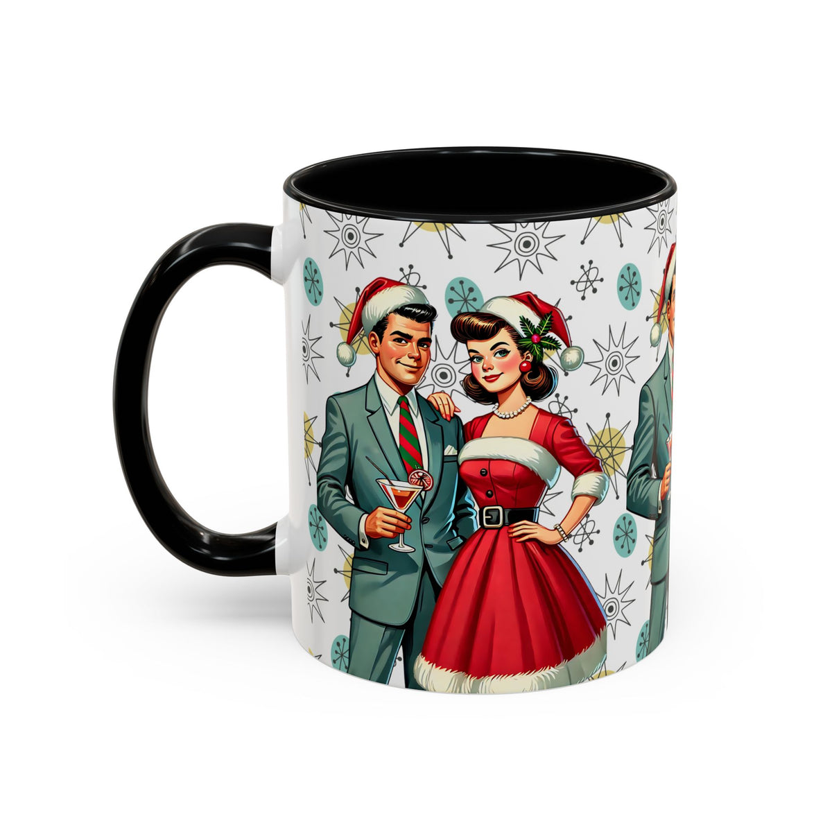 Mid Century Modern Atomic 50s Christmas Franciscan Starburst Pattern Mug - Mid Century Modern Gal