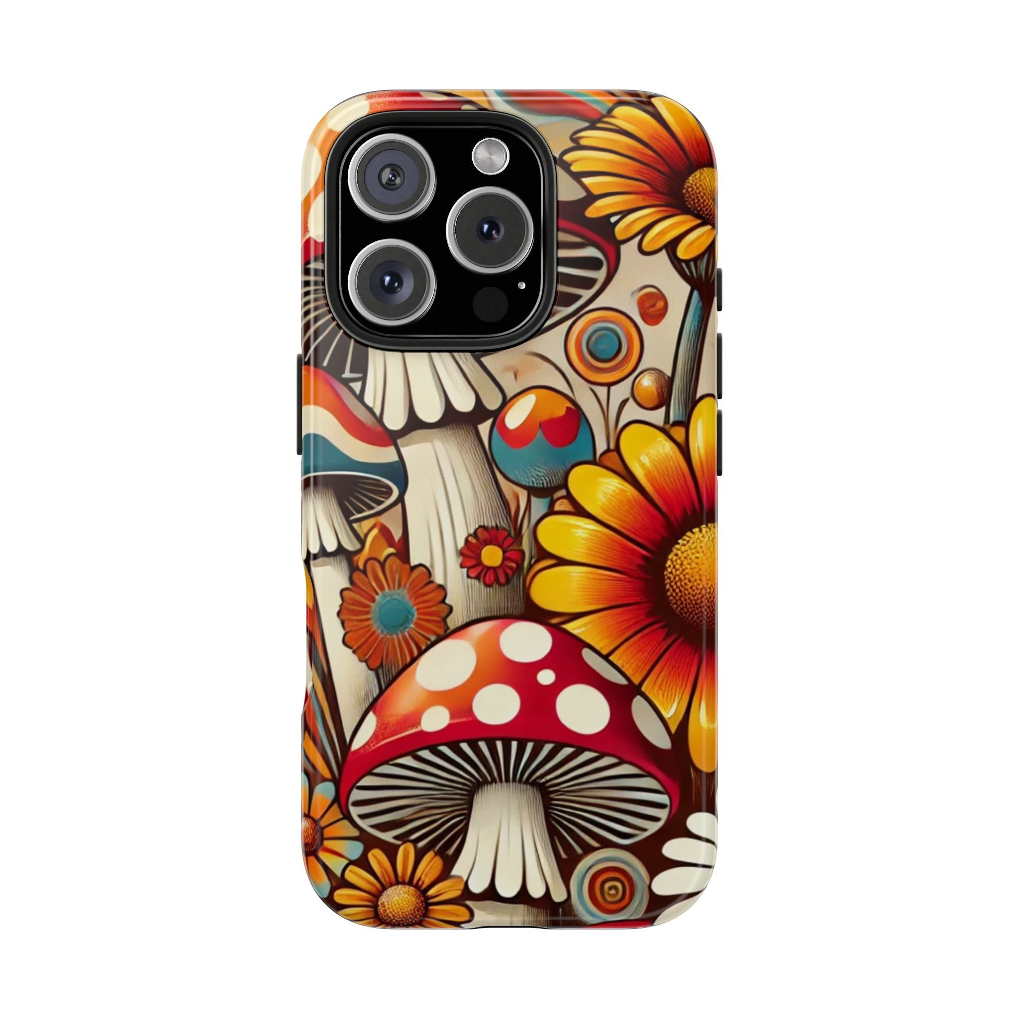 Bohemian Floral Mushroom Tough Phone Case - Trendy Protection for Nature Lovers - Mid Century Modern Gal