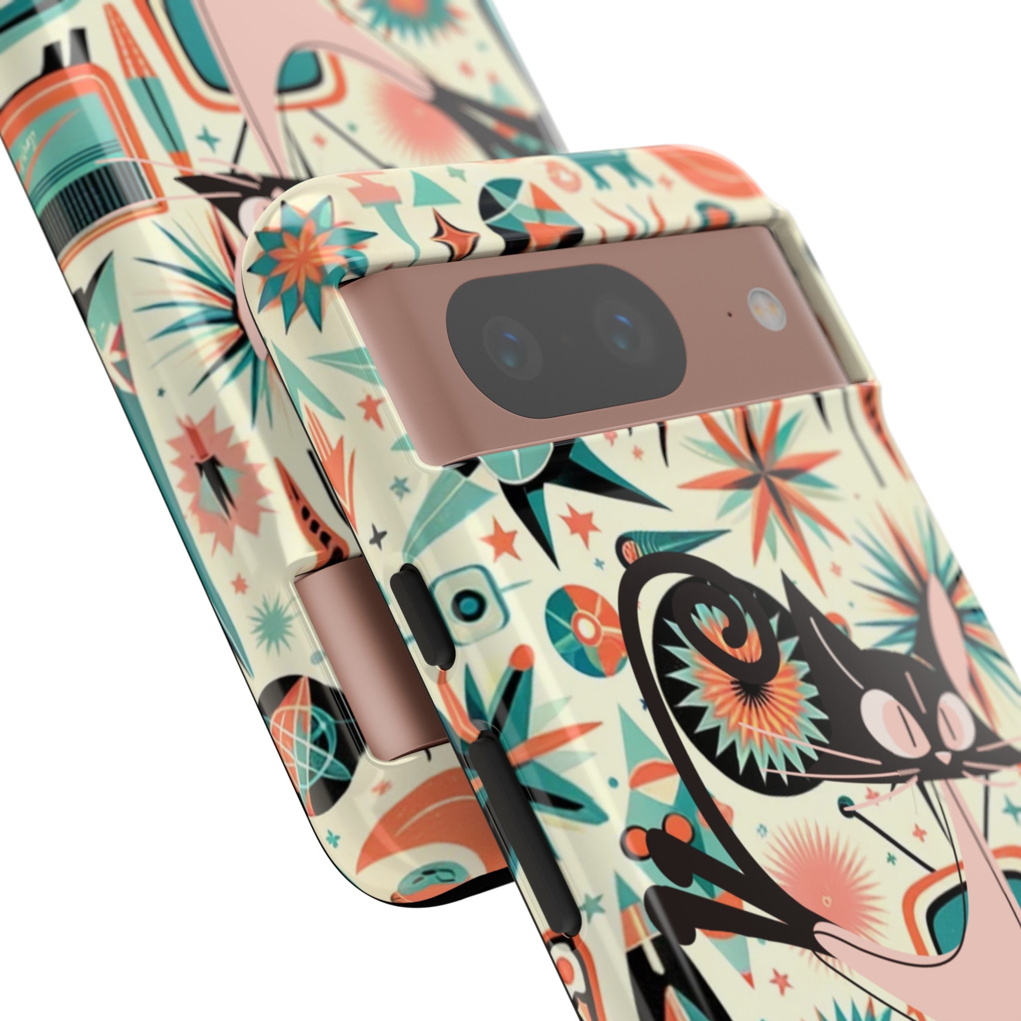 Atomic Kitty Boomerang Space Kitty Mid Century Modern Samsung, Smart Phone, Tough Cases