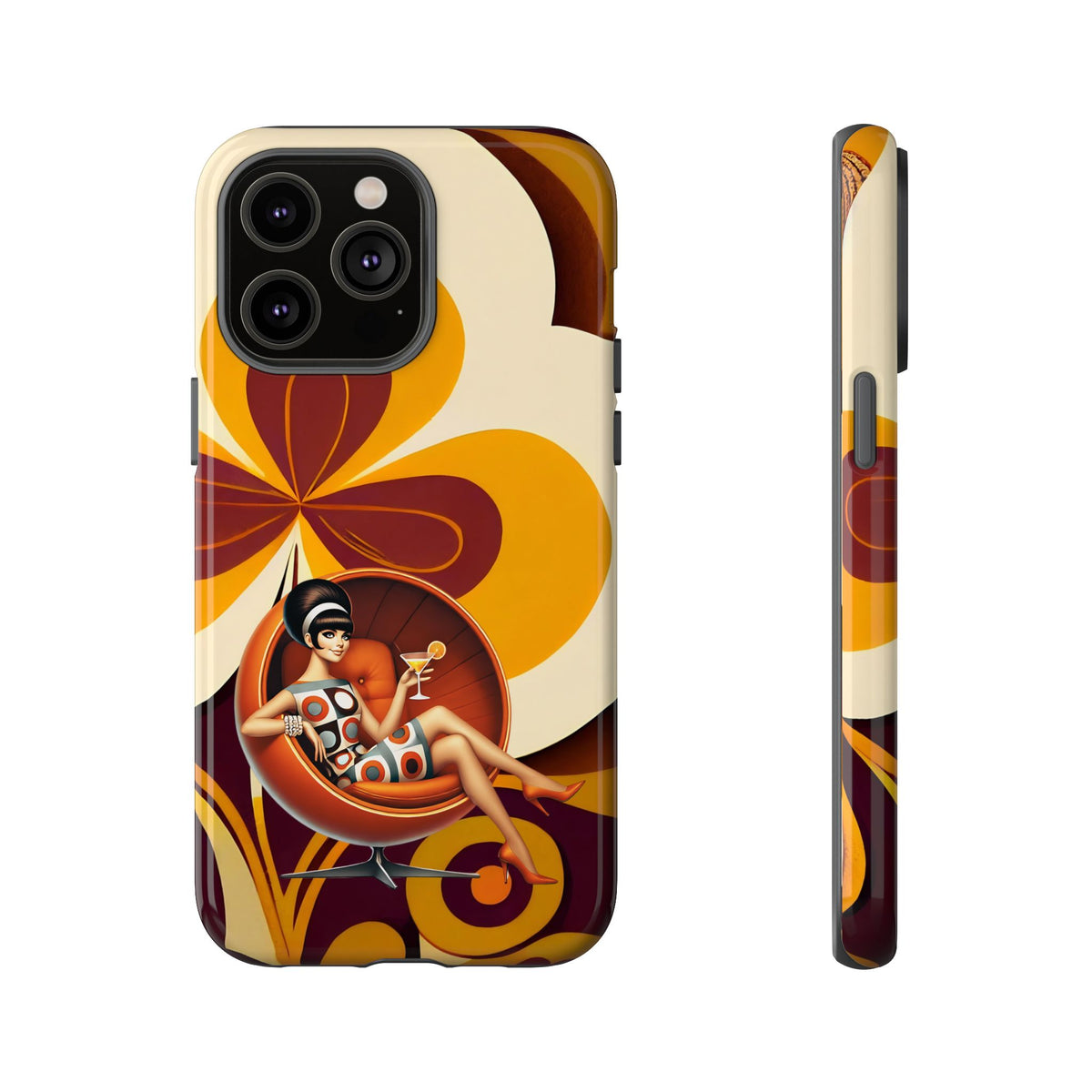Groovy Mod 60s Retro Flower Power Phone Cases - Mid Century Modern Gal