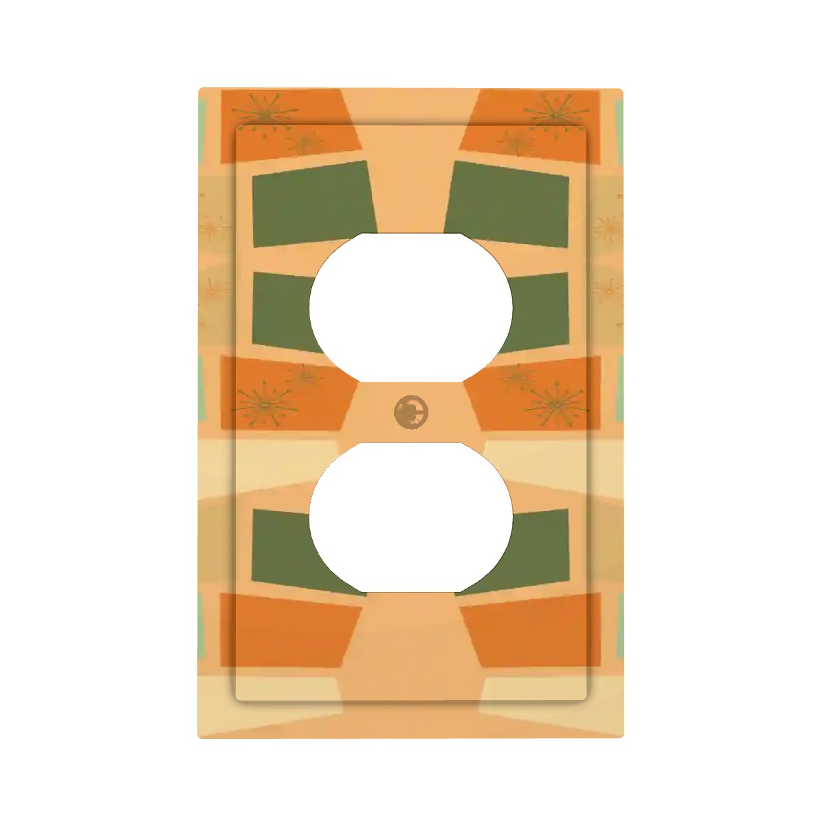 Mid Century Modern Geometric Retro Switch Cover 1-Gang 1 Duplex - Mid Century Modern Gal