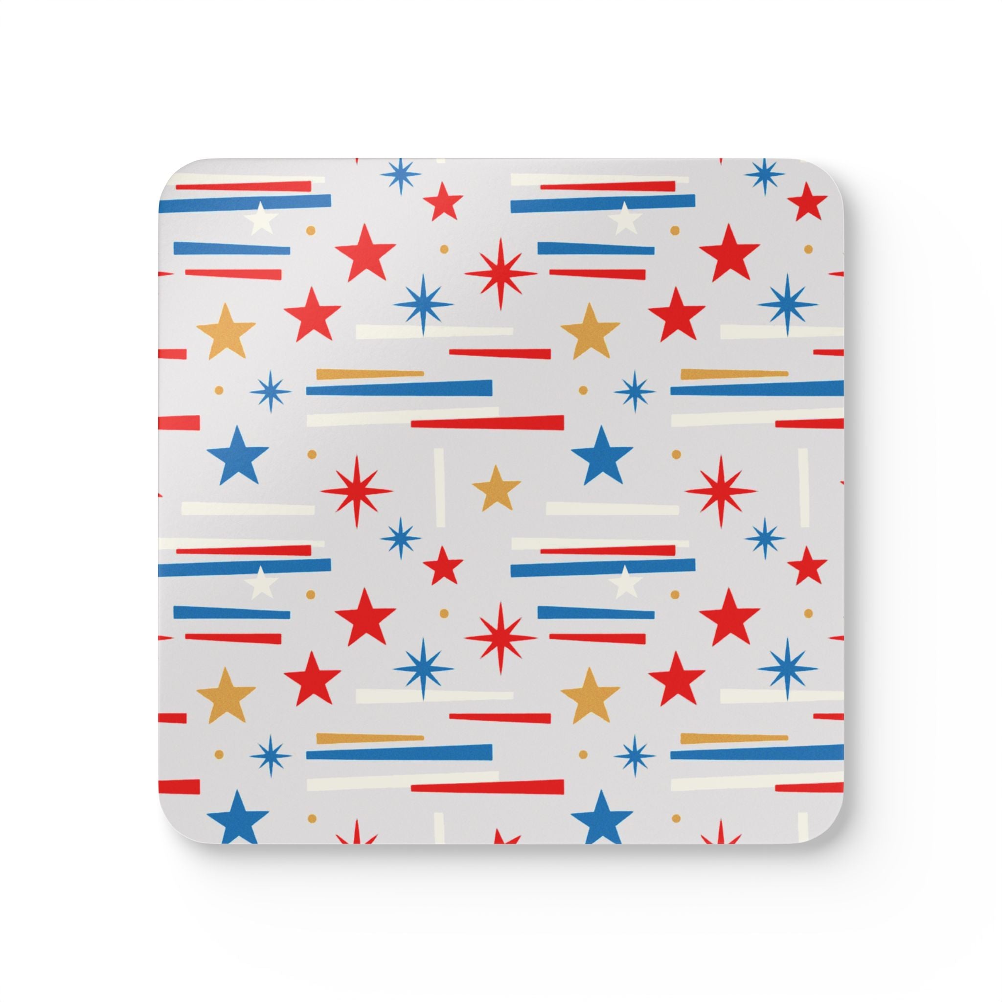 Mid Century Modern 4th of July Stars Corkwood Coaster Set - Mid Century Modern Gal
