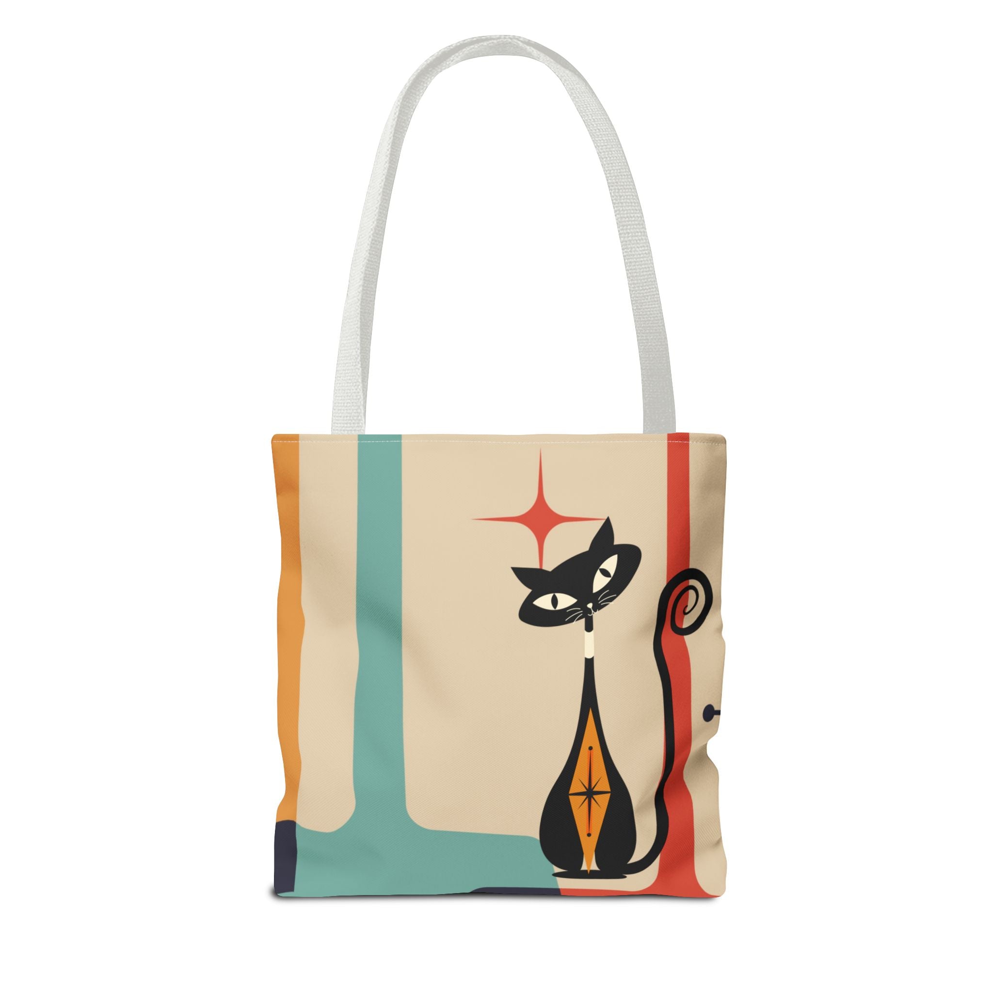 Atomic Cat Mid Century Mod Tote Bag - Mid Century Modern Gal