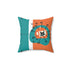 Atomic Space Kittie, Mid Century Modern Orange, Teal, White, Linear Lines, MCM Pillow And Cover - Mid Century Modern Gal