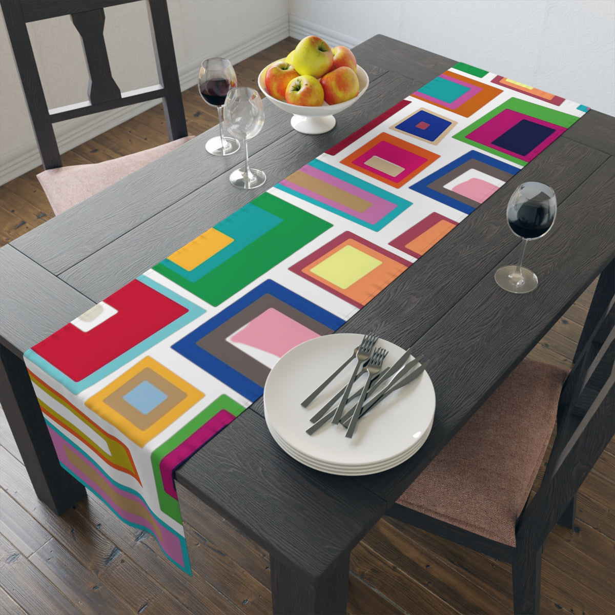Mid Century Modern Geometric Funky Bold, Colorful MCM Kitchen, Dining Table Runner - Mid Century Modern Gal