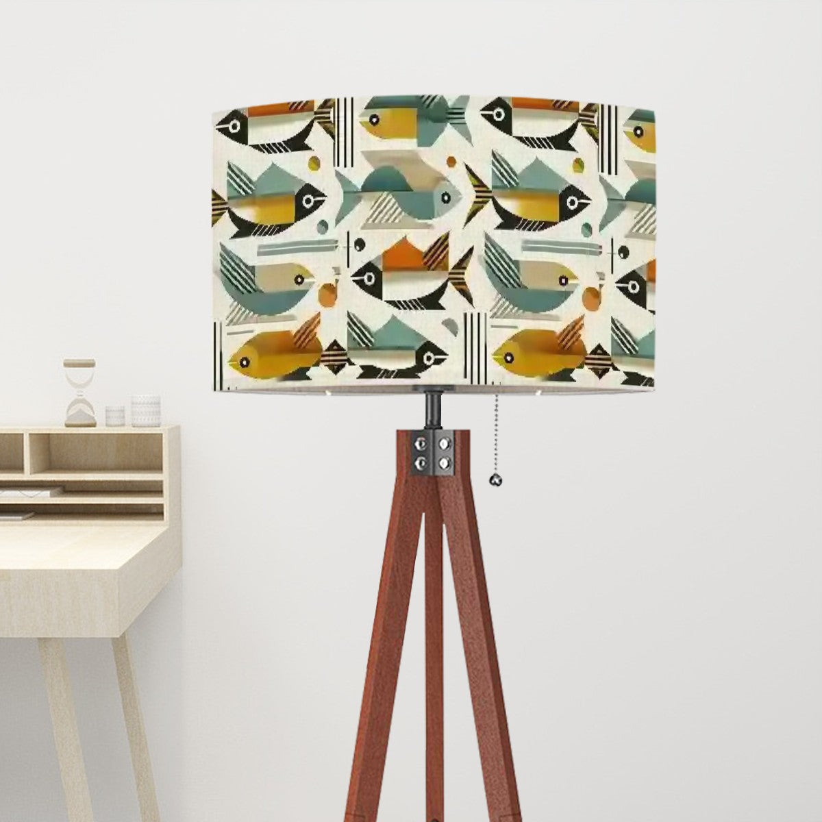 Atomic Fish Bauhaus Designed Mid Century Modern Tripod Floor Lamp (Made in USA) - Mid Century Modern Gal