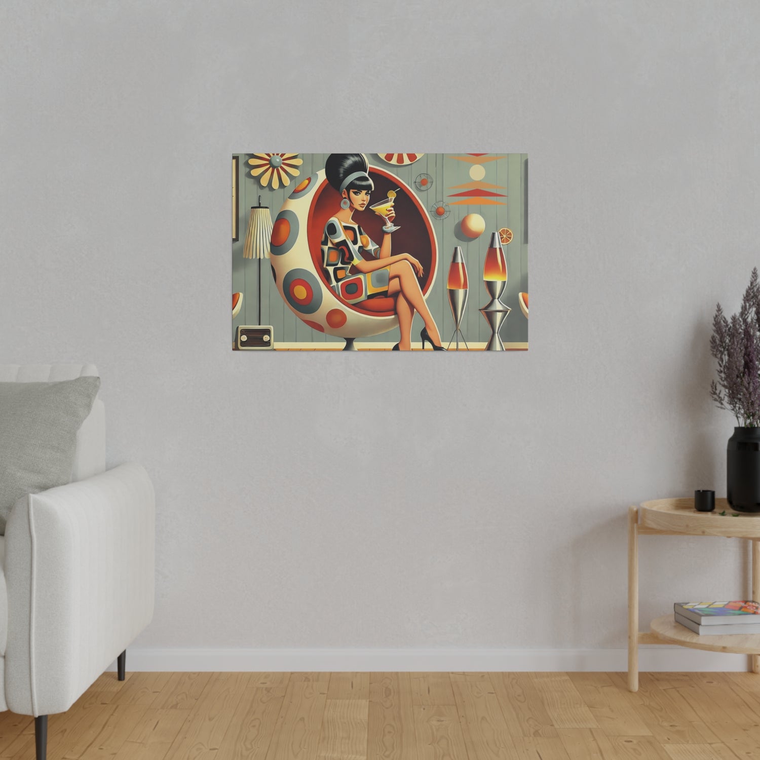 Retro Mod Gal, Atomic Age Kitschy 60s Groovy Wall Art - Mid Century Modern Gal