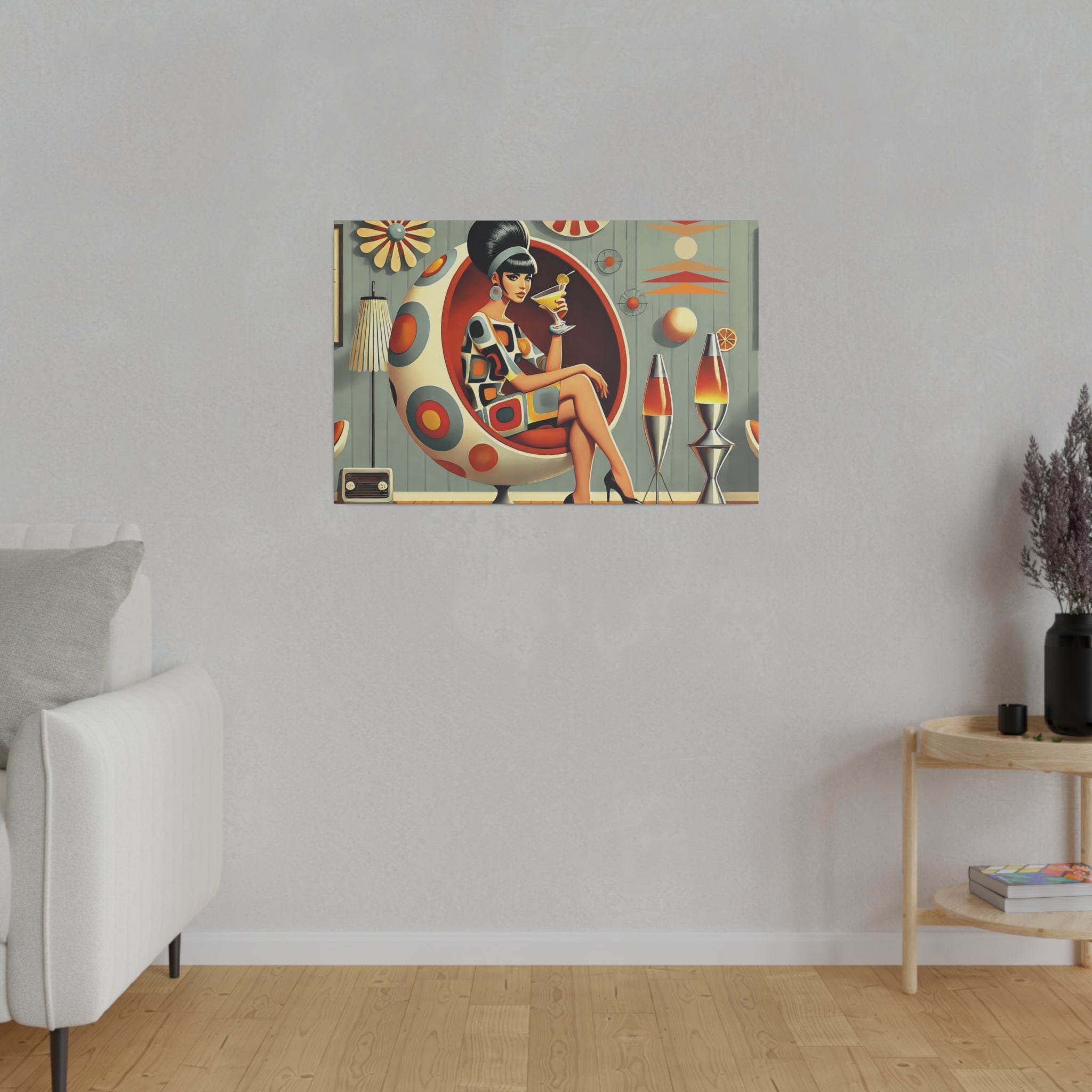 Retro Mod Gal, Atomic Age Kitschy 60s Groovy Wall Art - Mid Century Modern Gal