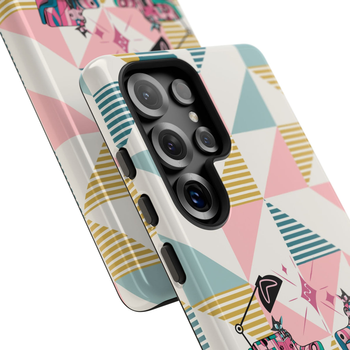 Atomic Cats Reading, Book Talk, Book Lover, Retro Chic Phone Case with Retro Vibe - Cozy Living Room Design