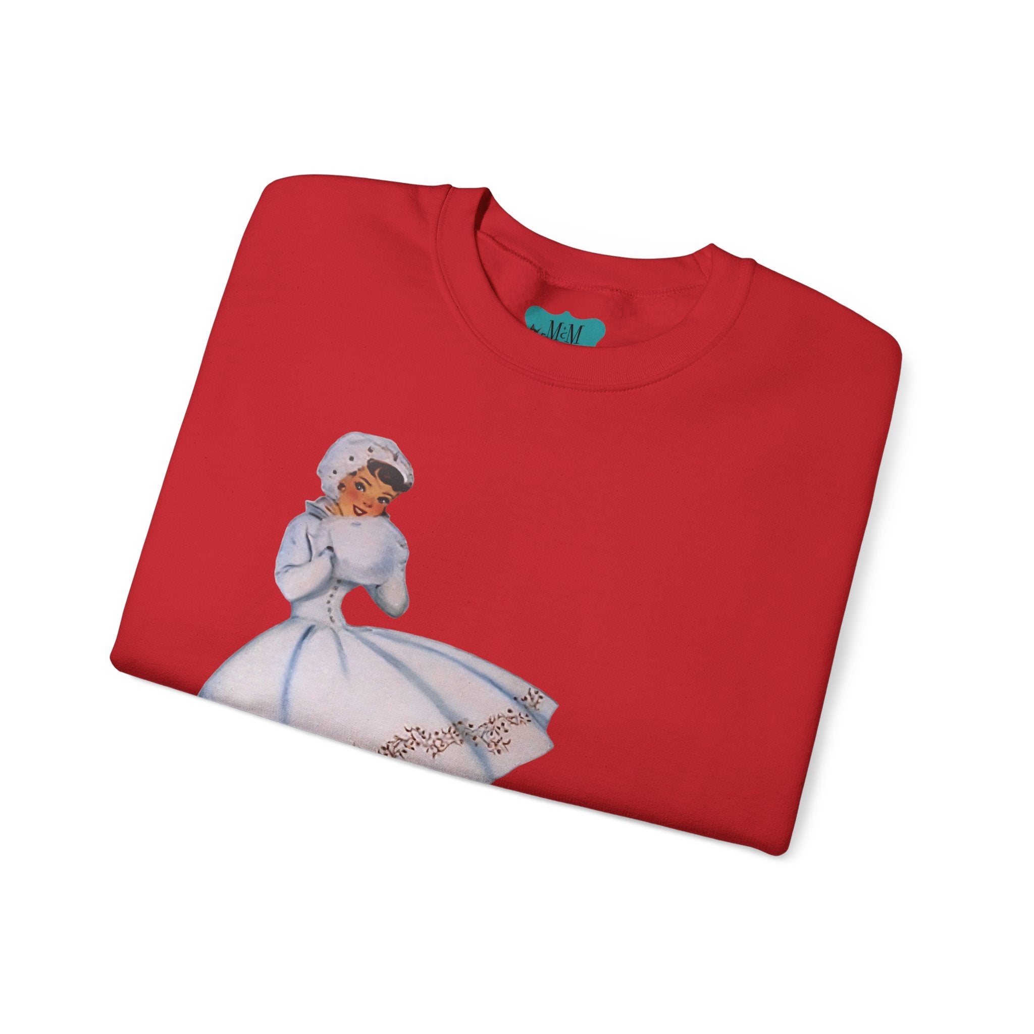 Mid Century Modern Christmas, Mod Gal, Kitschy Vintage-Inspired Unisex Heavy Blend™ Crewneck Sweatshirt - "When Santa Gets Your Letter" - Mid Century Modern Gal
