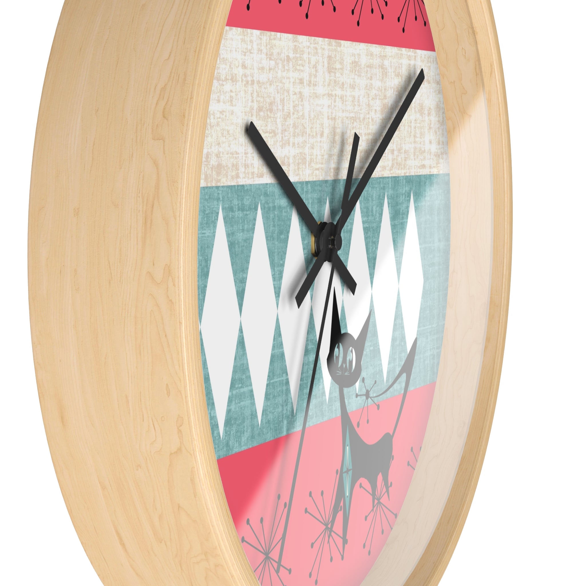 Atomic Cat, Mid Century Modern Retro Cat Wall Clock - Mid-Century Modern Timepiece - Mid Century Modern Gal