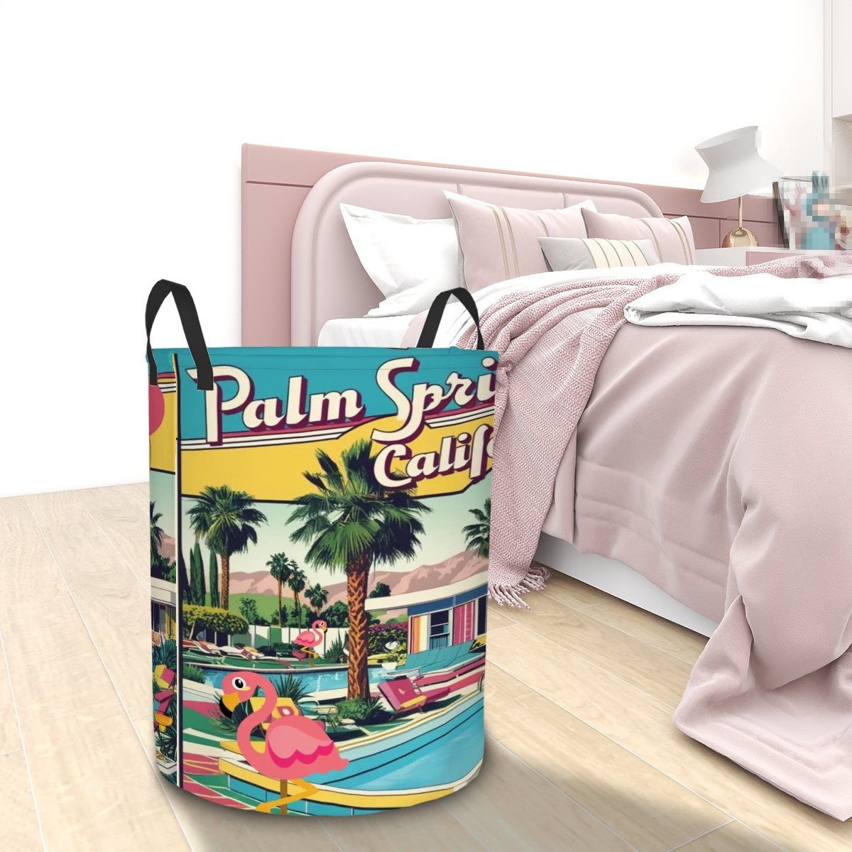Mid Century Modern Flamingo Palm Springs California Laundry Basket - Mid Century Modern Gal