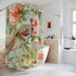 Chinoiserie Designed Shower Curtain Pheasant Floral Garden Botanicals Shower Curtain - Mid Century Modern Gal