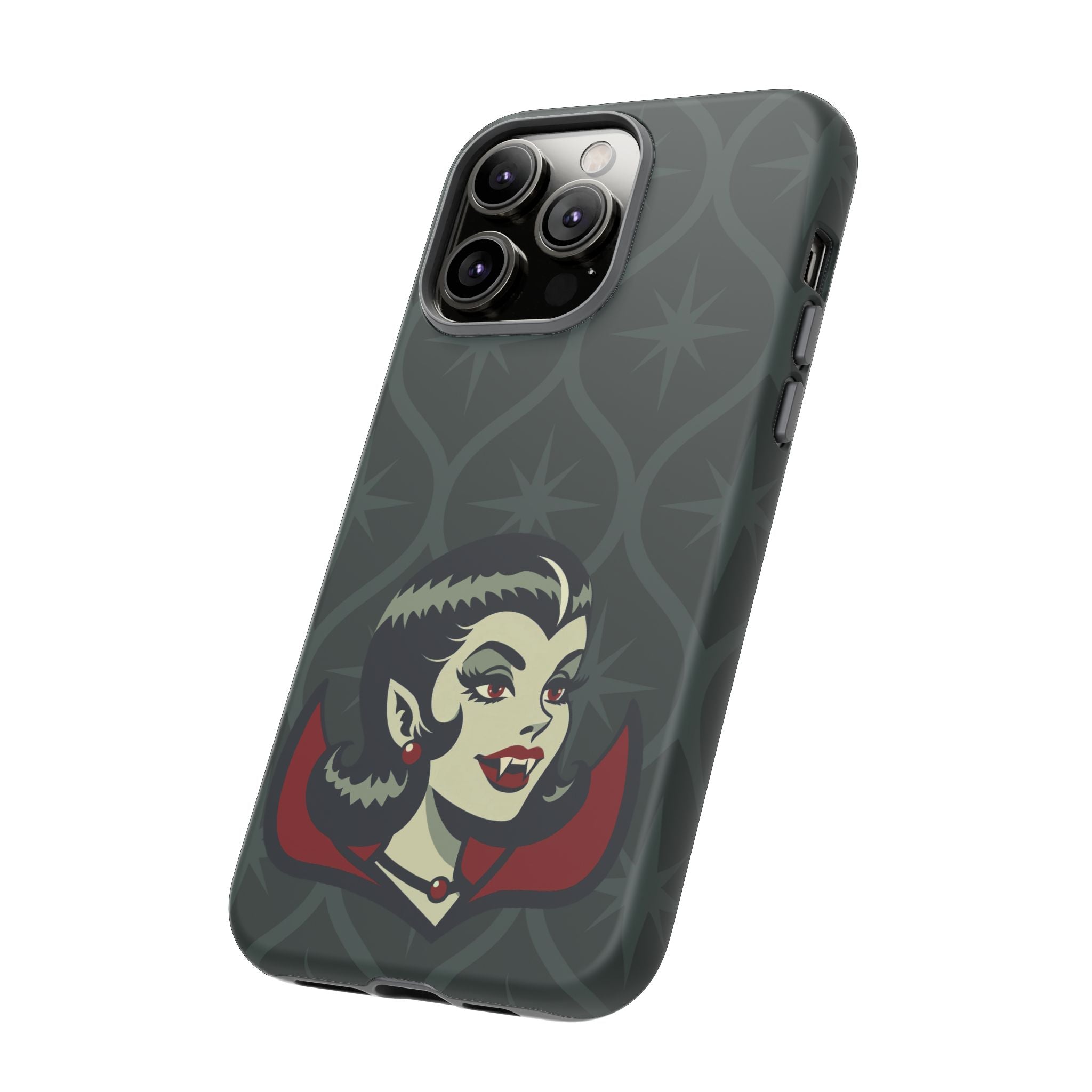 Vampire Dracula Girl Halloween Goth Horror Buff MCM Green Tough Phone Case