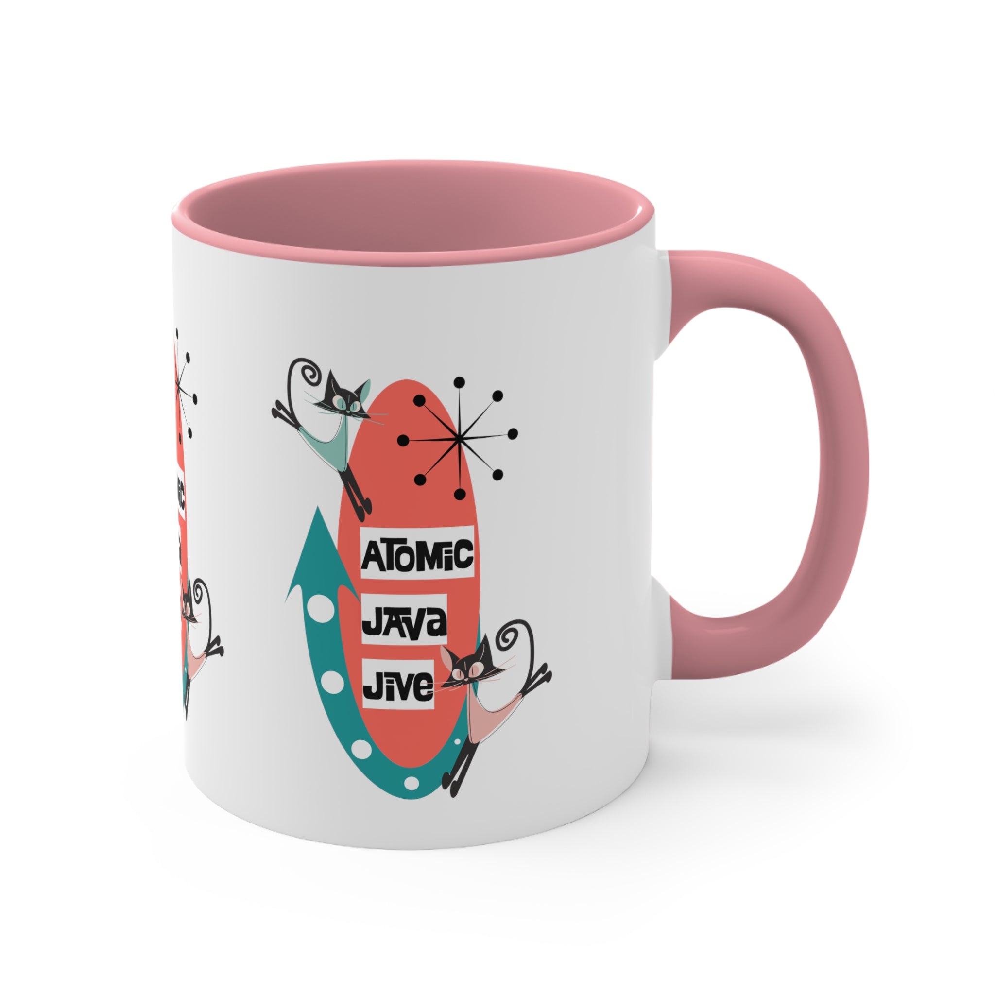Atomic Cat, Mid Century Modern Coffee Mug For Coffee Lover, Atomic Java Jive, Kitschy Fun Gifts For Co-worker, Mom, Bestie - Mid Century Modern Gal