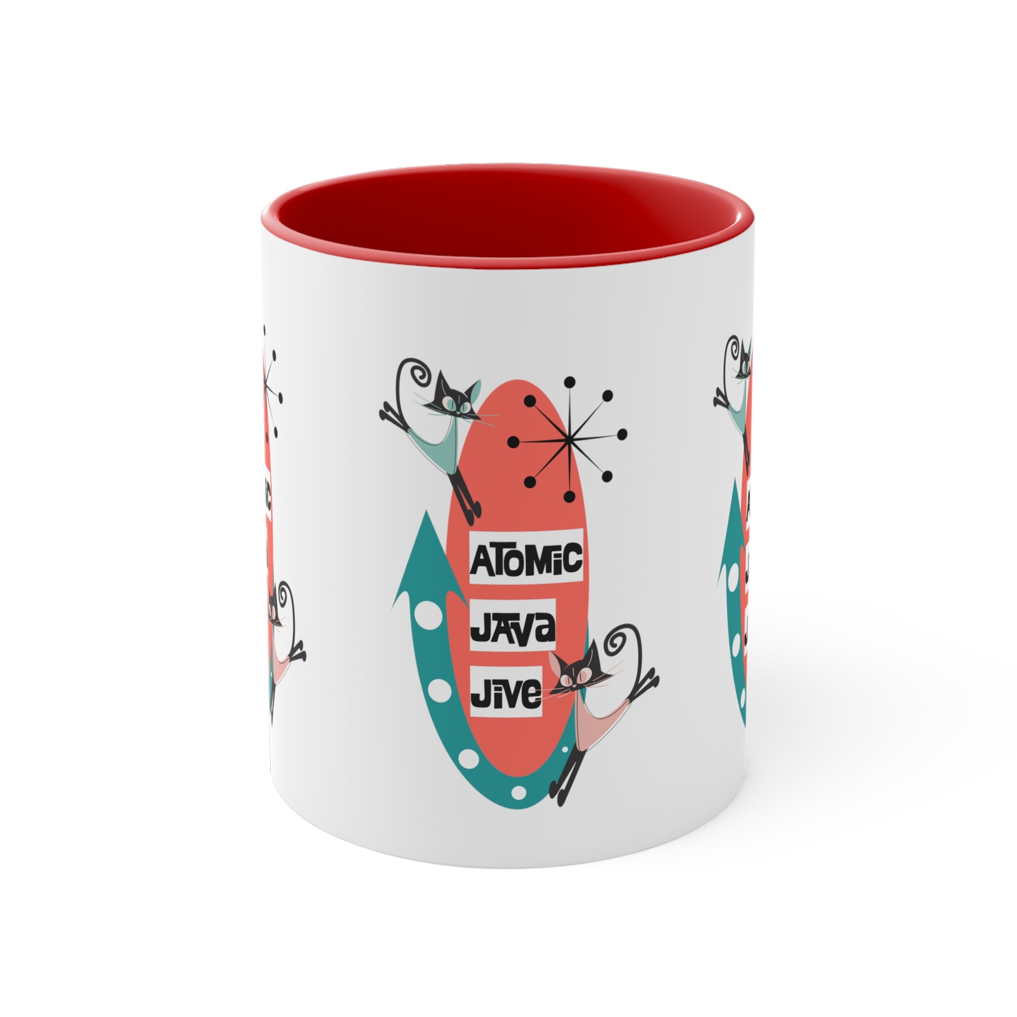 Atomic Cat, Mid Century Modern Coffee Mug For Coffee Lover, Atomic Java Jive, Kitschy Fun Gifts For Co-worker, Mom, Bestie - Mid Century Modern Gal