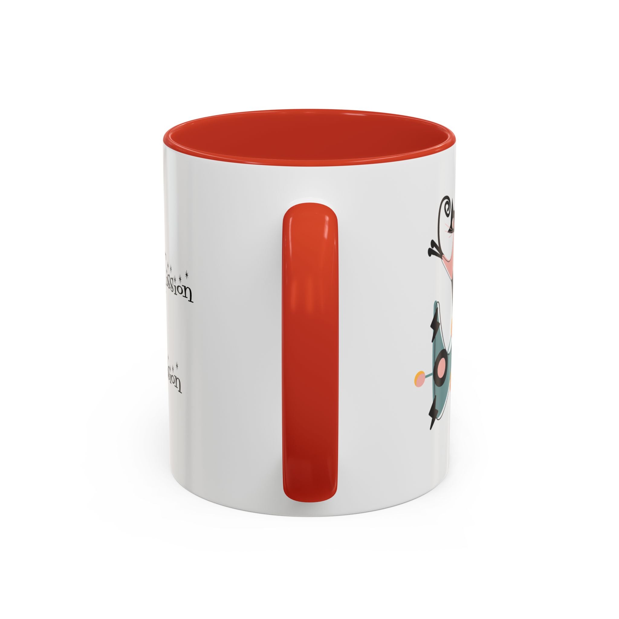 Atomic Cat Coffee Tea Mug, Mid Century Modern Boomerang, Space Age Atomic Drinkware For Cat And Coffee Lovers - Mid Century Modern Gal