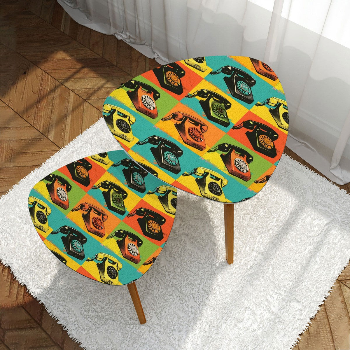 Retro Rotary Phones Mid Century Modern Nesting Tables - Mid Century Modern Gal