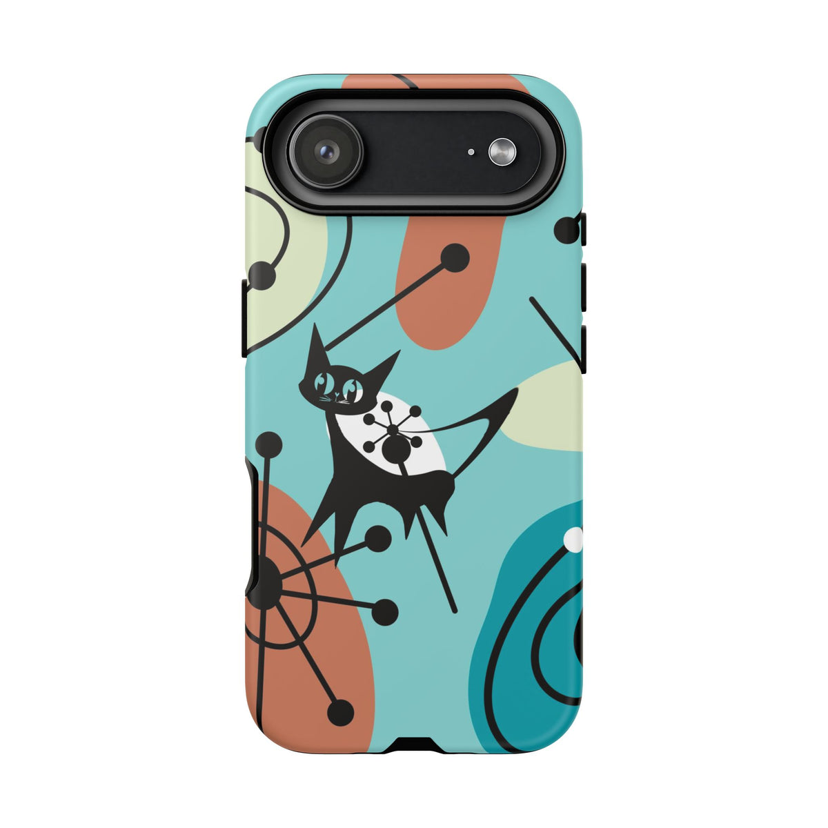 Atomic Kittie, Mid Century Modern Geometric Amoeba Retro Smart PhoneTough Phone