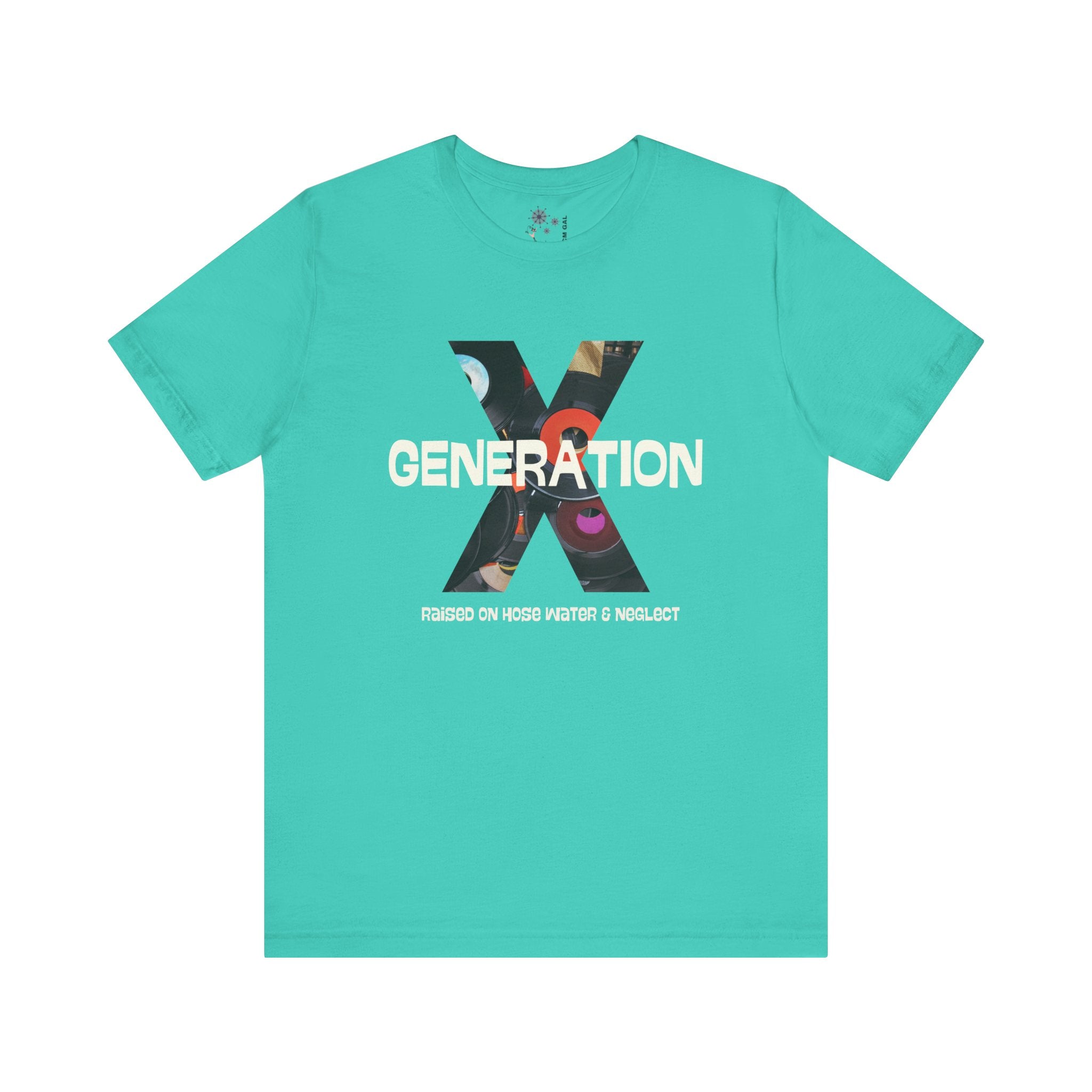 Generation X Retro Tee, Raised On Hose Water And Neglect Unisex Jersey Short Sleeve Tee - Mid Century Modern Gal
