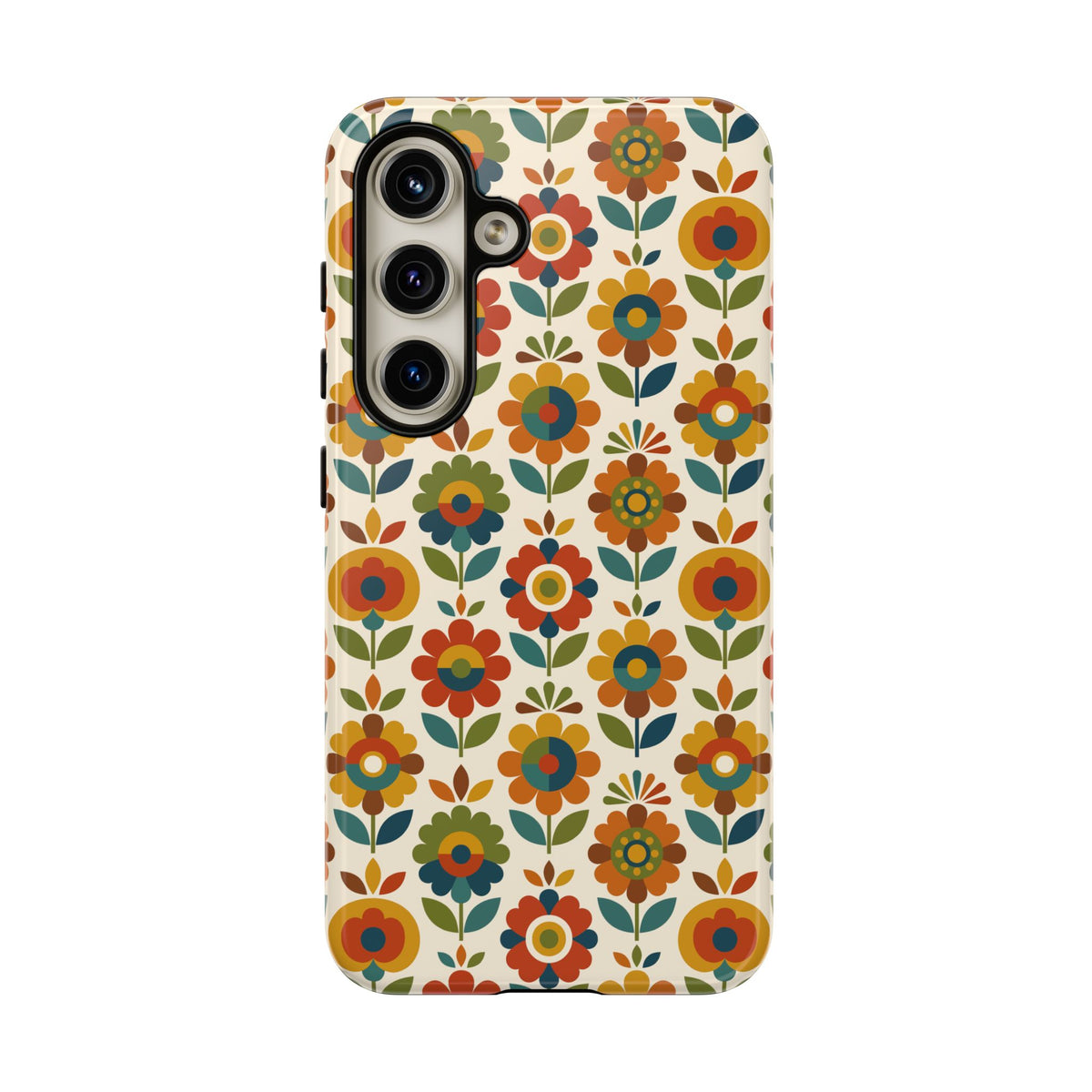 Mid Century Modern Scandinavian Floral Earth Tones Tough Phone Case