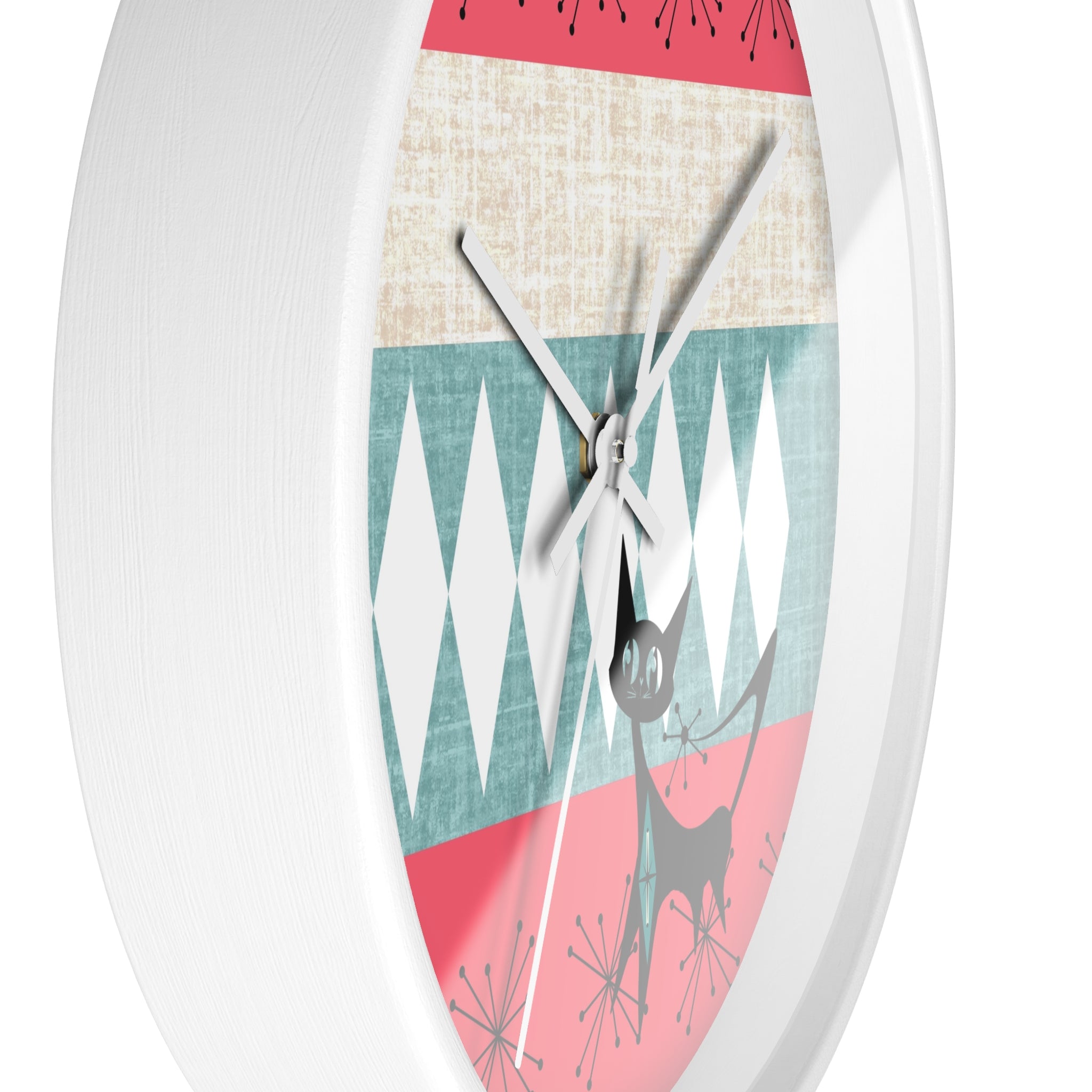 Atomic Cat, Mid Century Modern Retro Cat Wall Clock - Mid-Century Modern Timepiece - Mid Century Modern Gal
