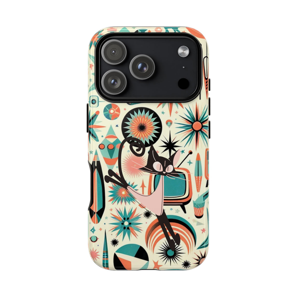 Atomic Kitty Boomerang Space Kitty Mid Century Modern Samsung, Smart Phone, Tough Cases