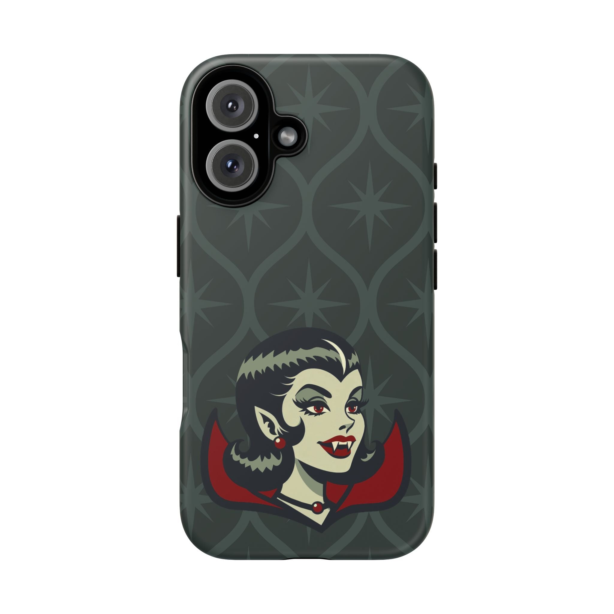 Vampire Dracula Girl Halloween Goth Horror Buff MCM Green Tough Phone Case