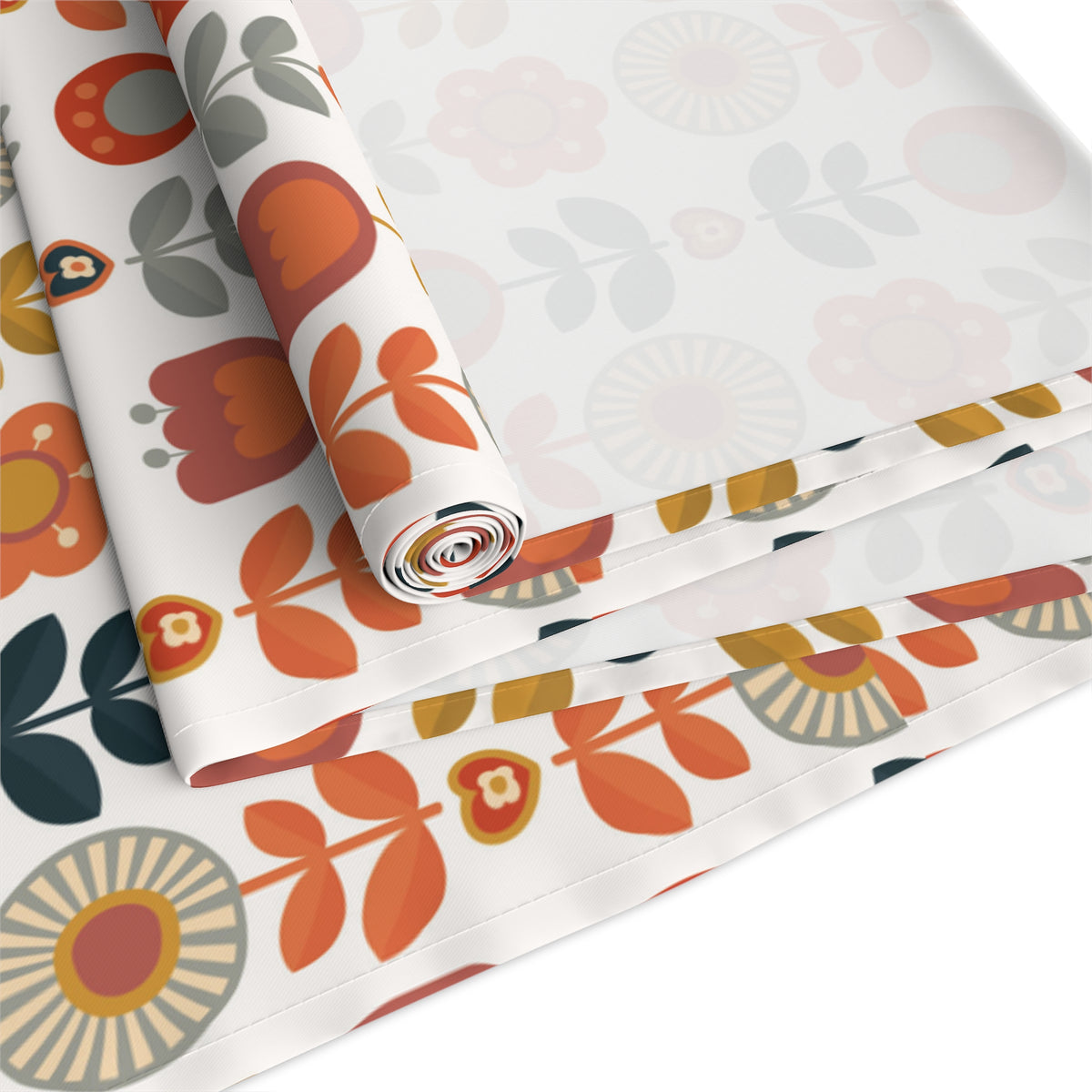 Mid Mod Scandinavian Floral Modern DanishTable Runner - Vibrant Home Decor for Festive Occasions - Mid Century Modern Gal