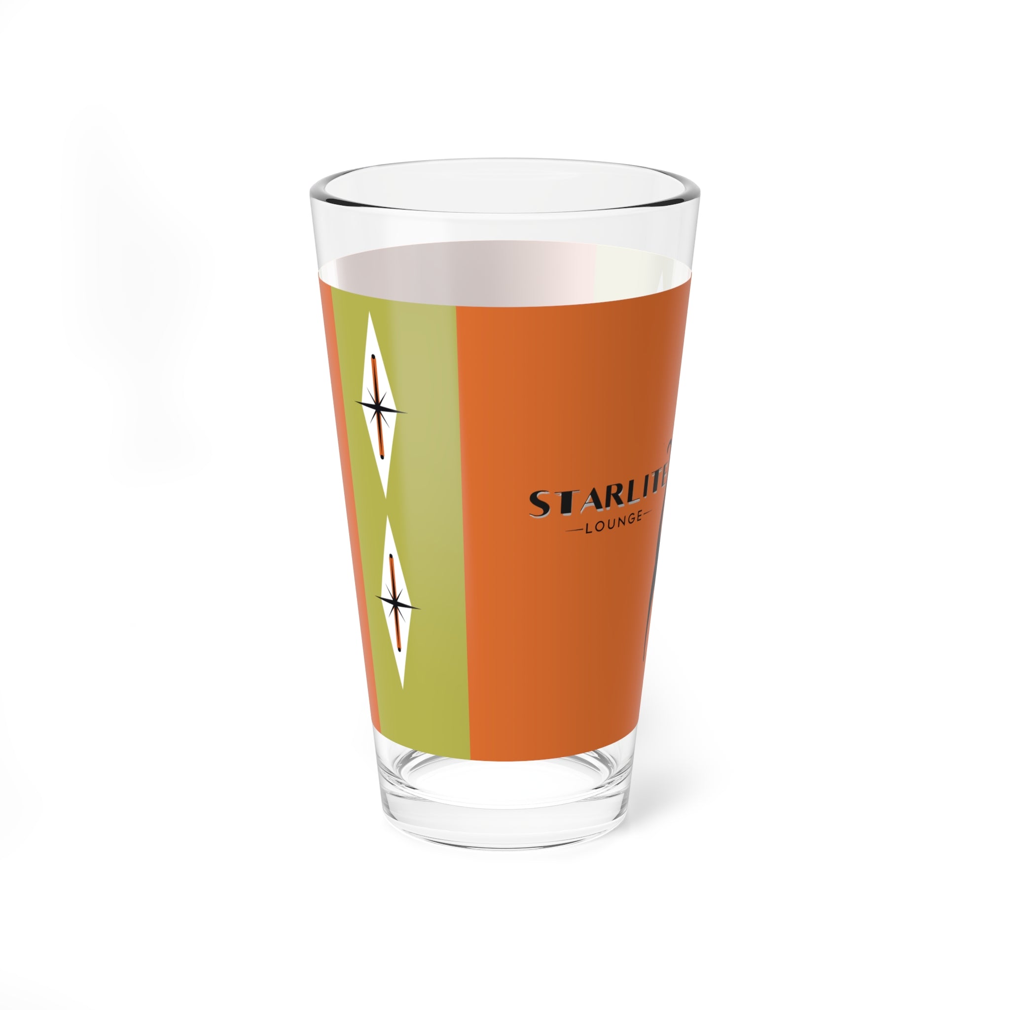 Mid Century Modern Barware Starlite Lounge Atomic Retro Cat Glass - 16oz Cocktail Glass for Stylish Entertaining - Mid Century Modern Gal