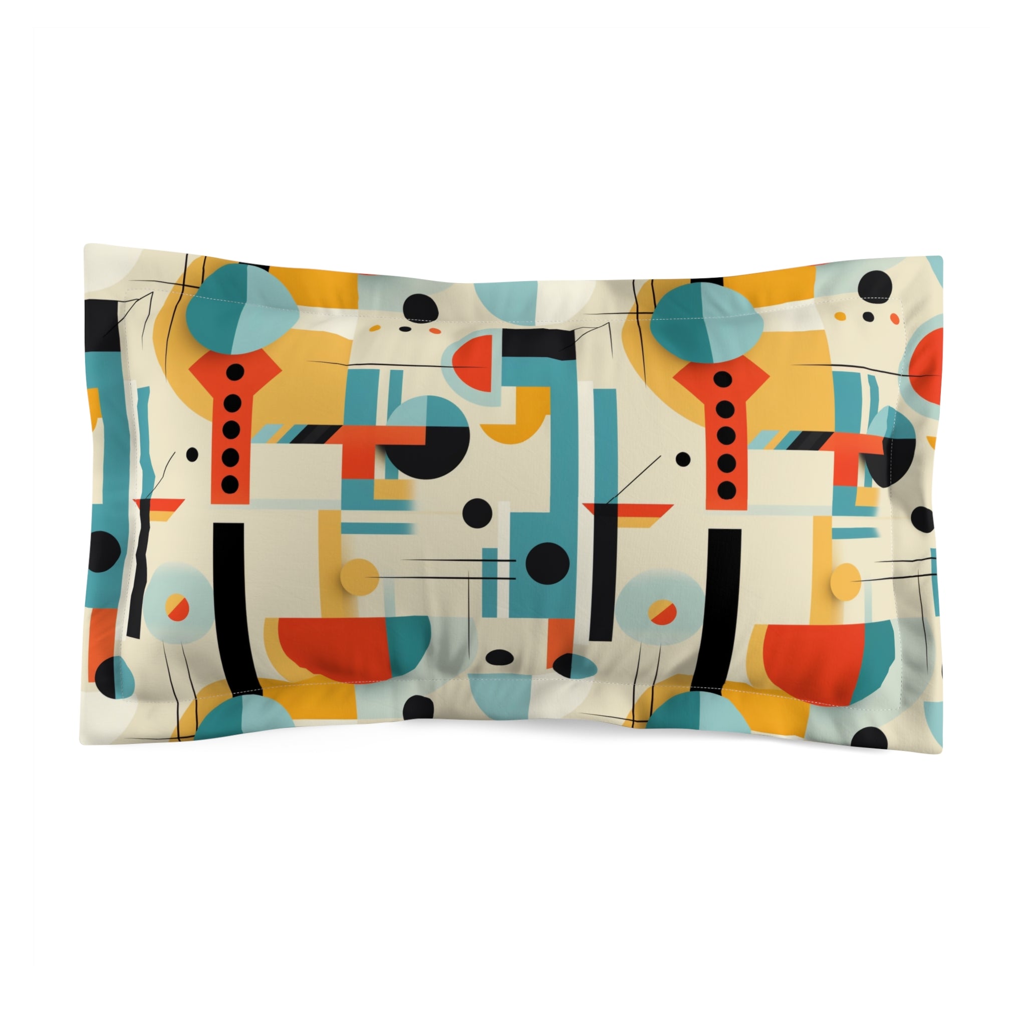 Bauhaus Pillow Shams, Minimalist Designs Funky Fun Pillow Sham - Mid Century Modern Gal