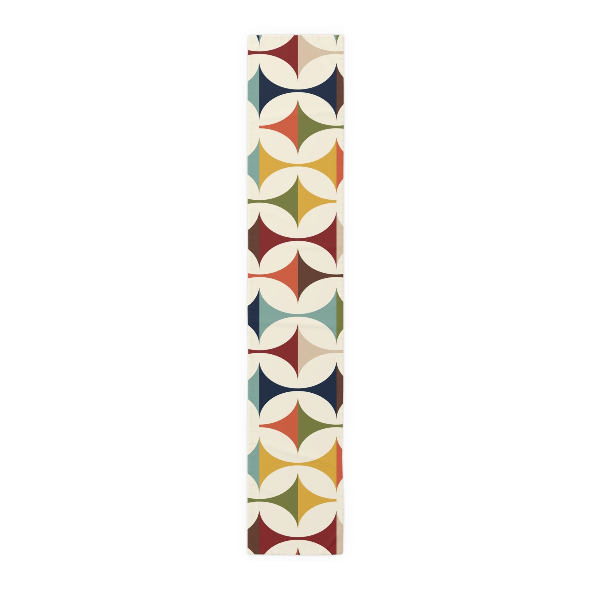 Mid Century Modern Table Runner, Retro Scandinavian Modern Danish Geometric Design, Green, Brown, Beige, Yellow, Teal, MCM - Mid Century Modern Gal