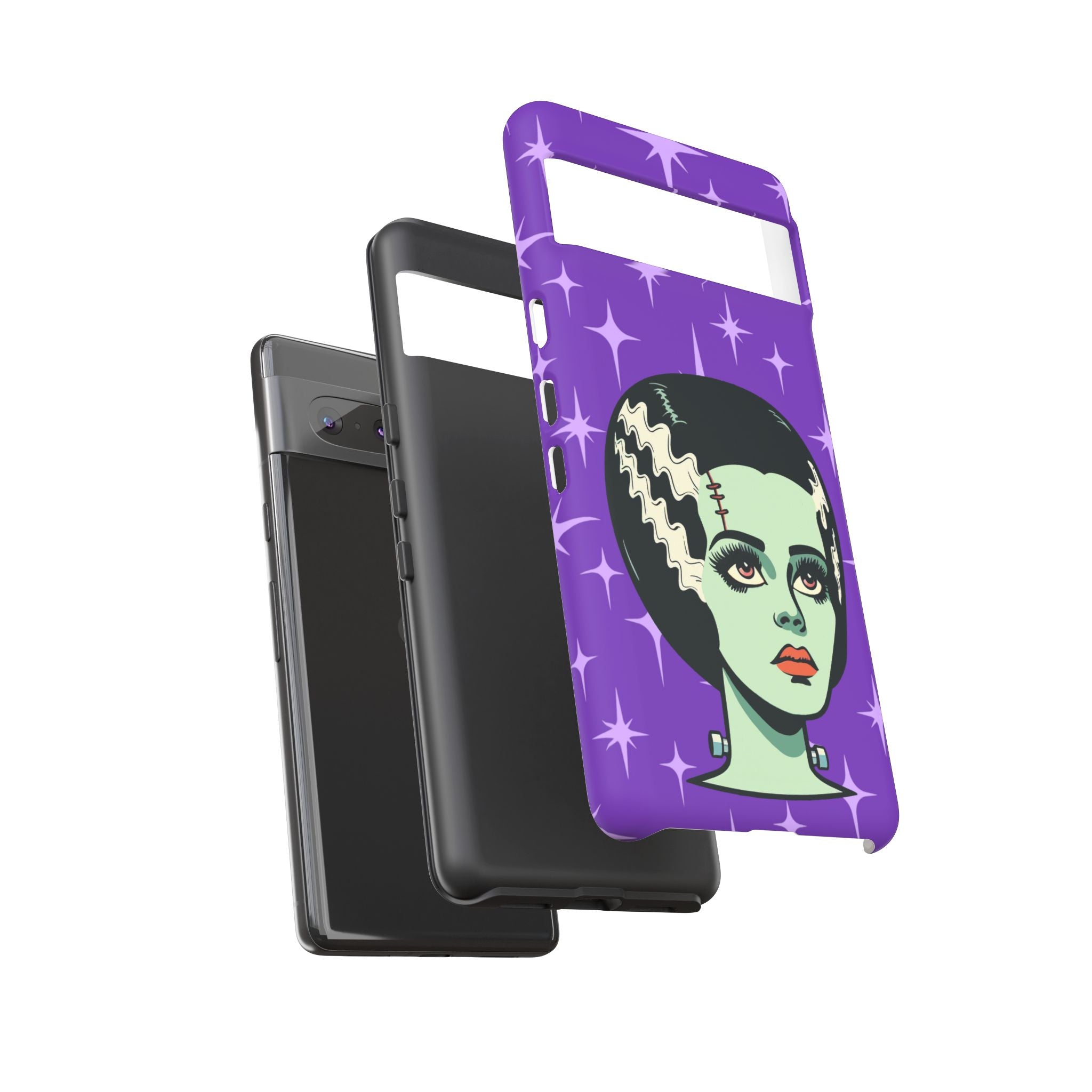 Bride of Frankenstein Retro Mid Mod Horror Buff Purple Halloween Tough Phone Case