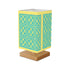 50s Brrezeblock Aqua Blue, Yellow Cheery Mod Square Table Lamp - Mid Century Modern Gal