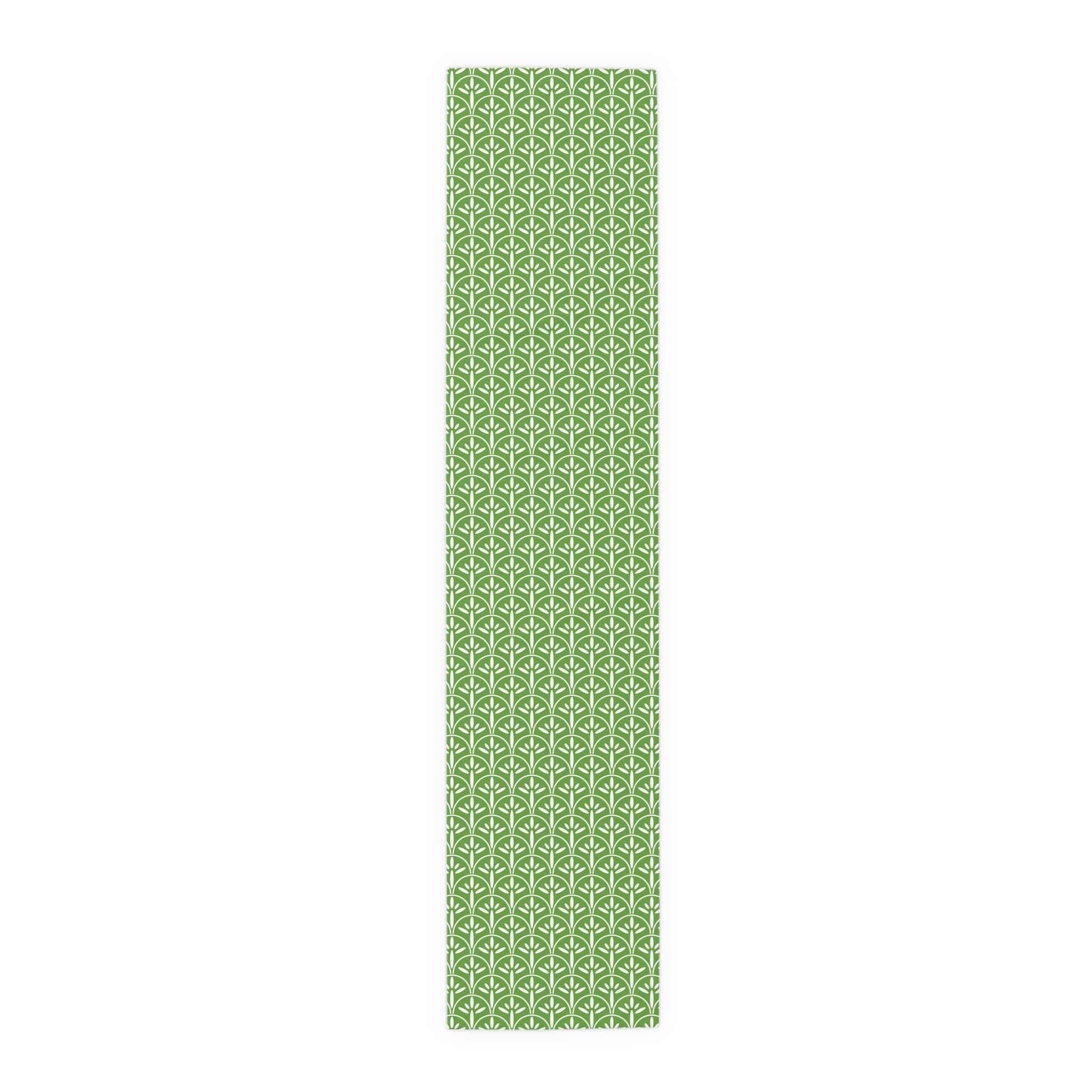 Art Deco Elegant Green Leaf Mid Mod Table Runner - Mid Century Modern Gal