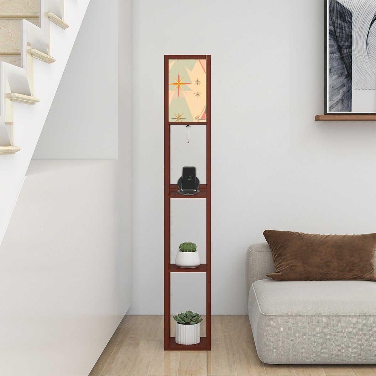 Palm Spring California Flamingo Kitsch Modern Floor Lamp with Shelves - Mid Century Modern Gal
